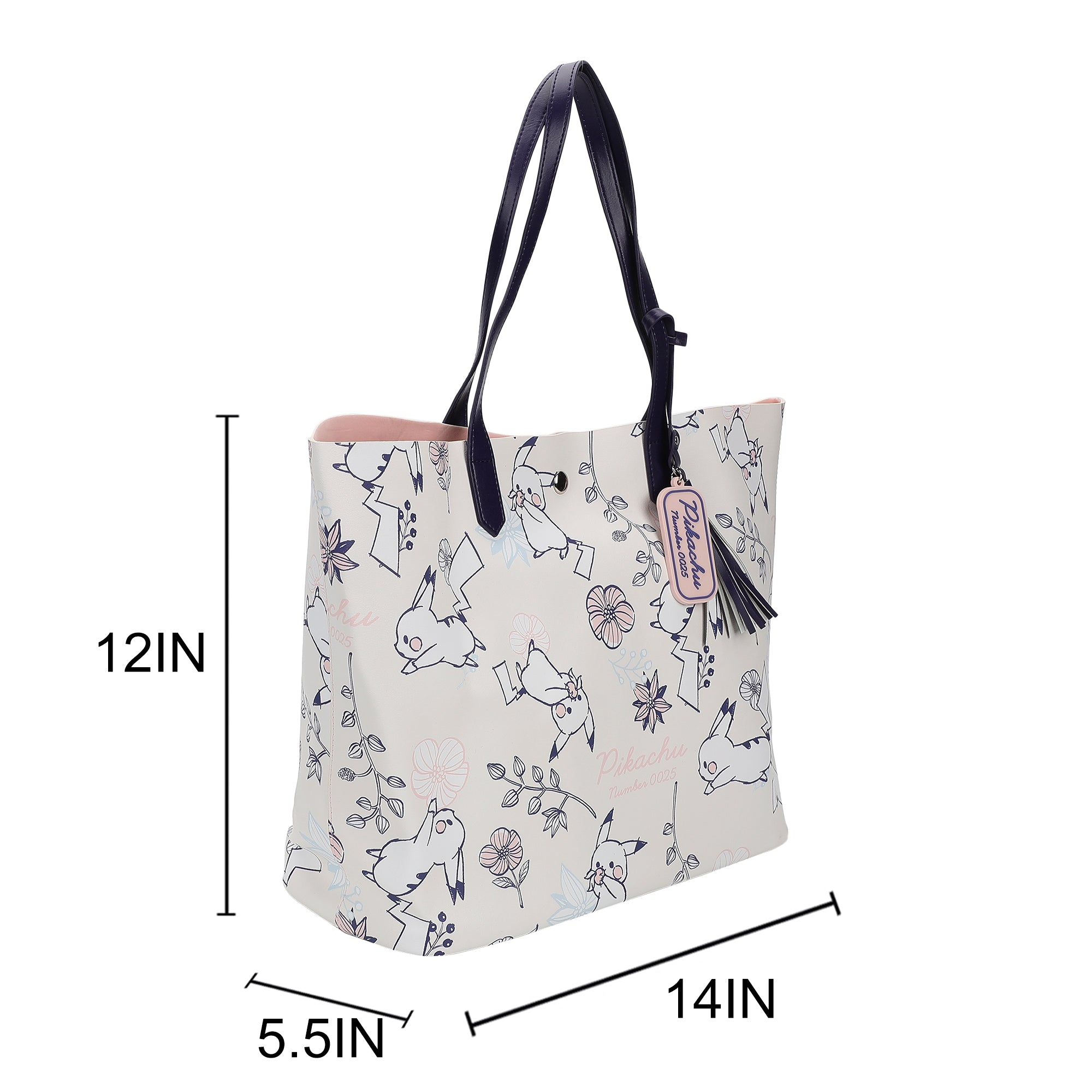 Pokémon All-Over Print White 20" Large Womens Tote Bag