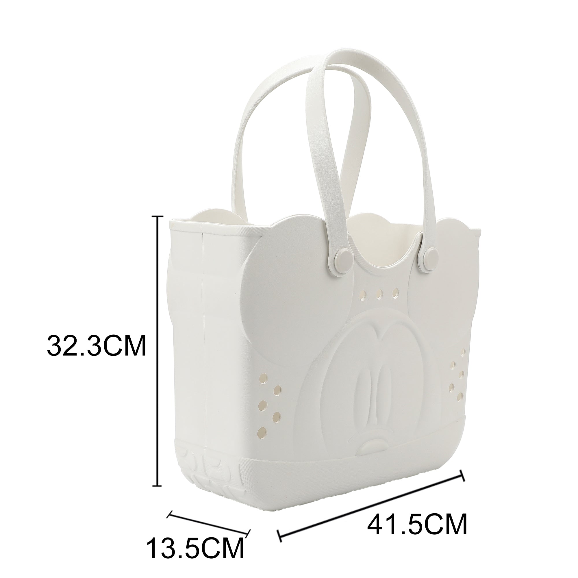 Disney Mickey Mouse 3D Character Face Cream 16.5" EVA Molded Gummy Tote