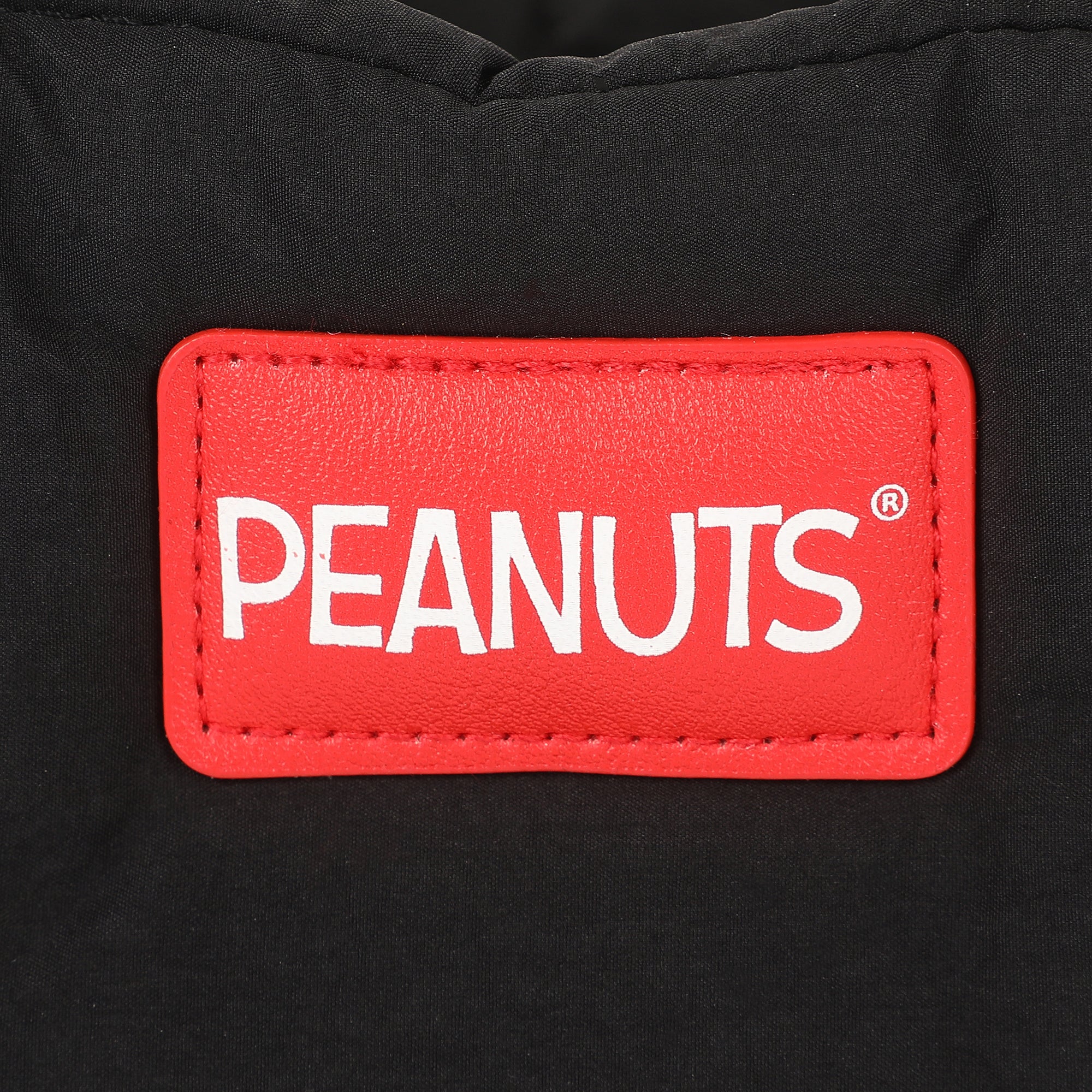 Peanuts Quilted Puffer Tote Bag with Rubber and PU Badge