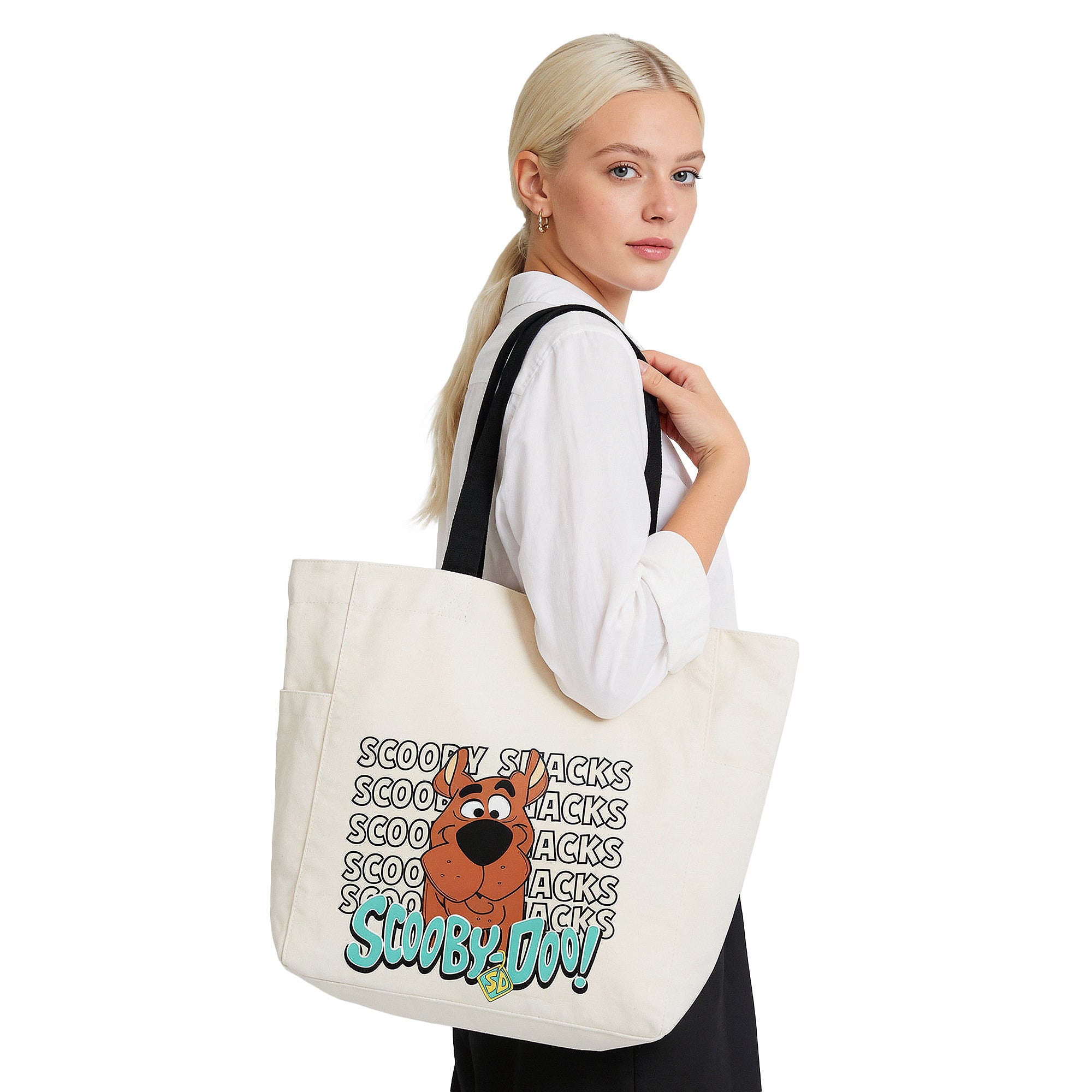 Scooby-Doo Snacks Print Tote Bag, 15.5-Inch for Adult Fans