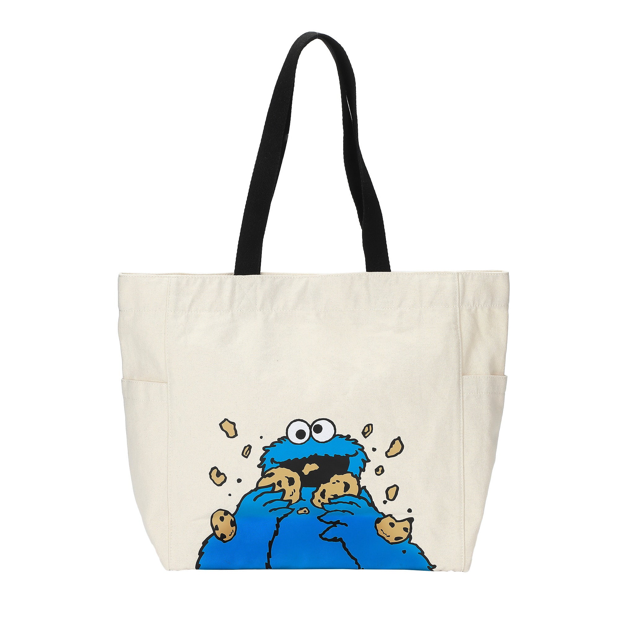 Sesame Street Cookie Monster 15.5" Tote Bag Natural Canvas
