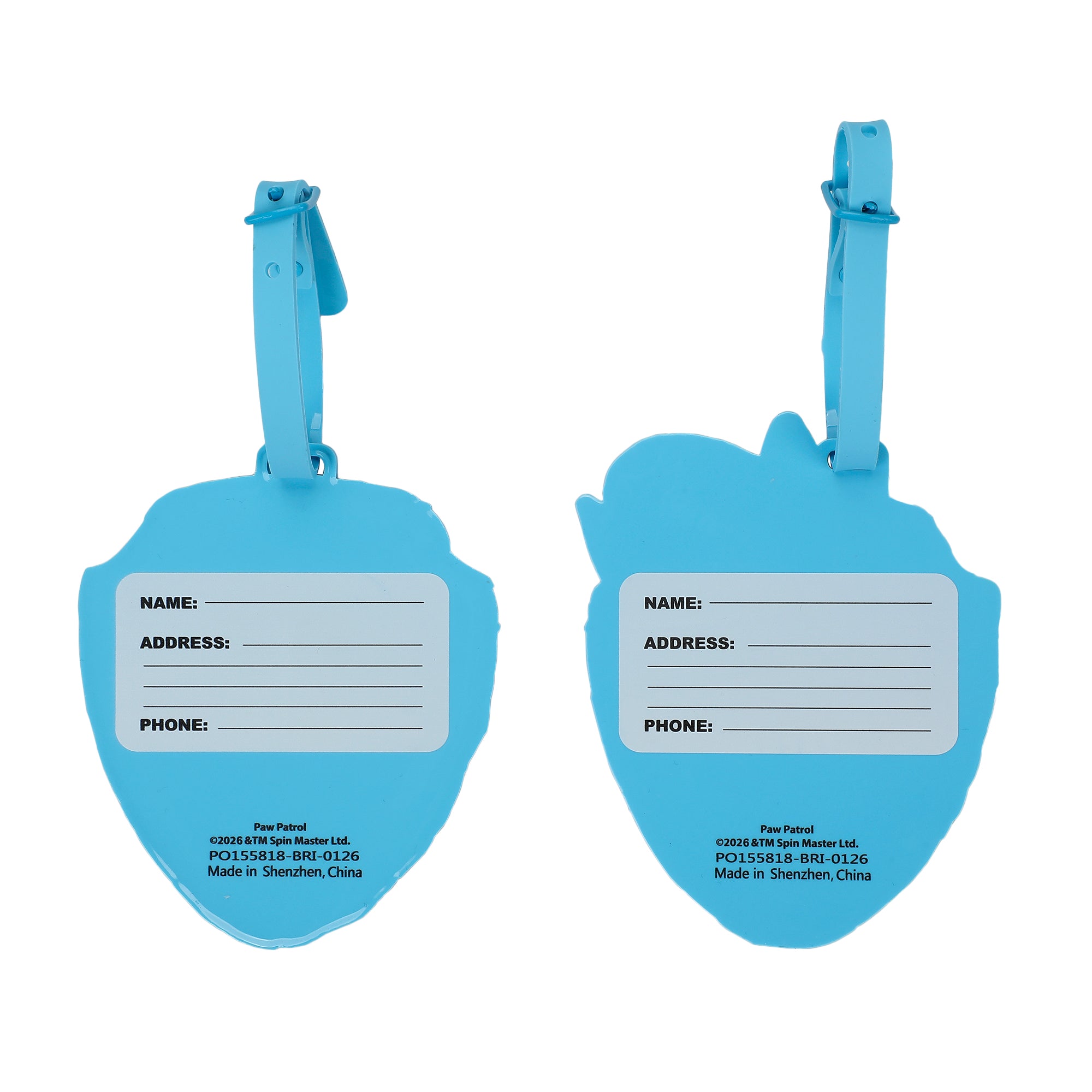 Paw Patrol Chase the Police Dog Molded Rubber Luggage Tags (Set of 2)