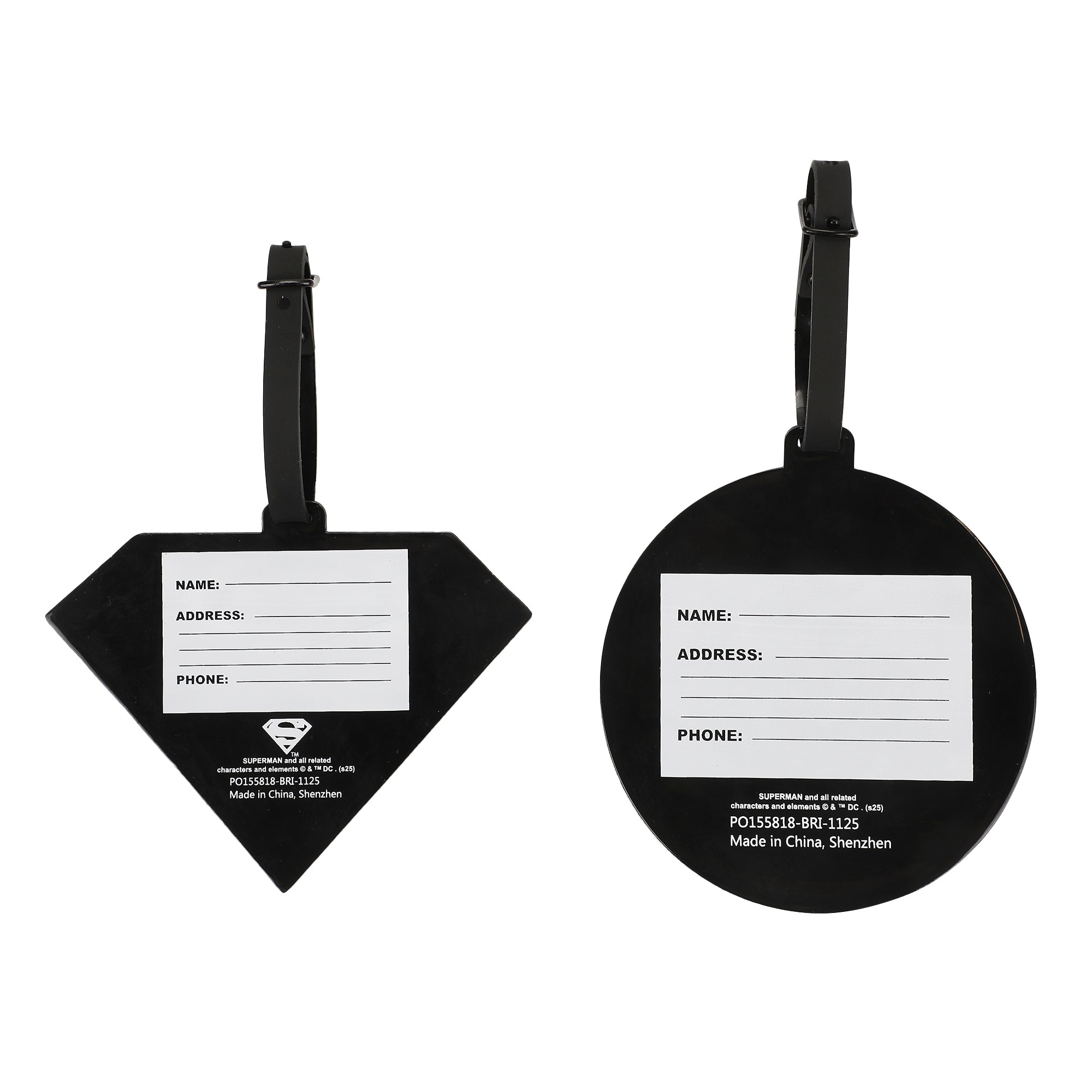 Superman Molded Rubber Luggage Tags (Set of 2)
