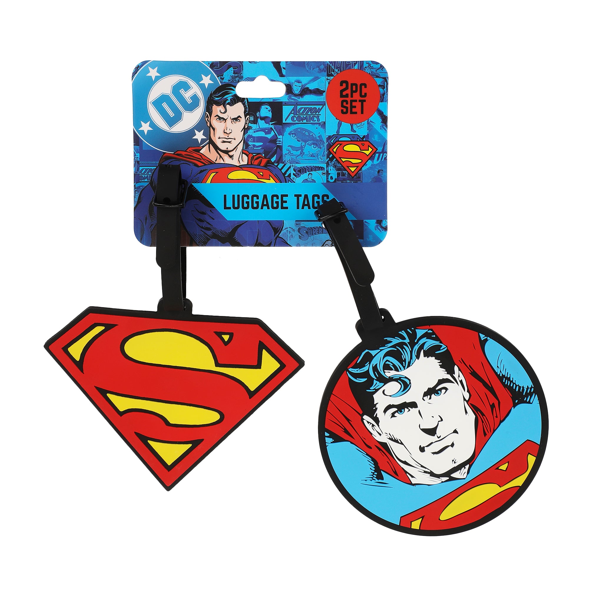 Superman Molded Rubber Luggage Tags (Set of 2)