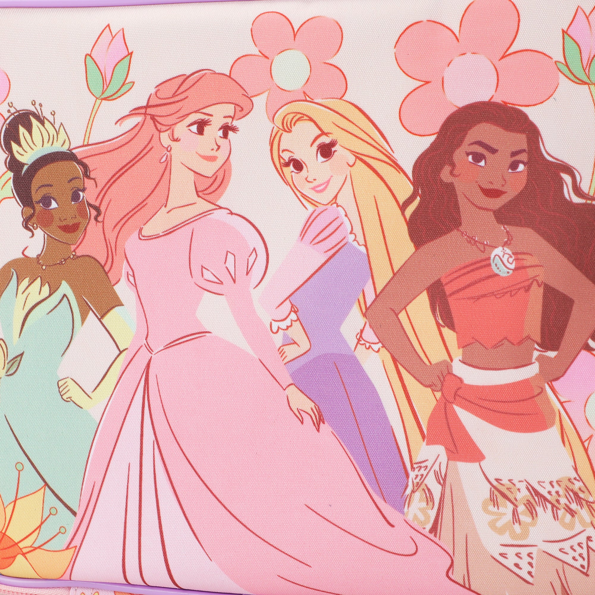 Disney Princess Characters On Floral Print 8" Lunch Kit