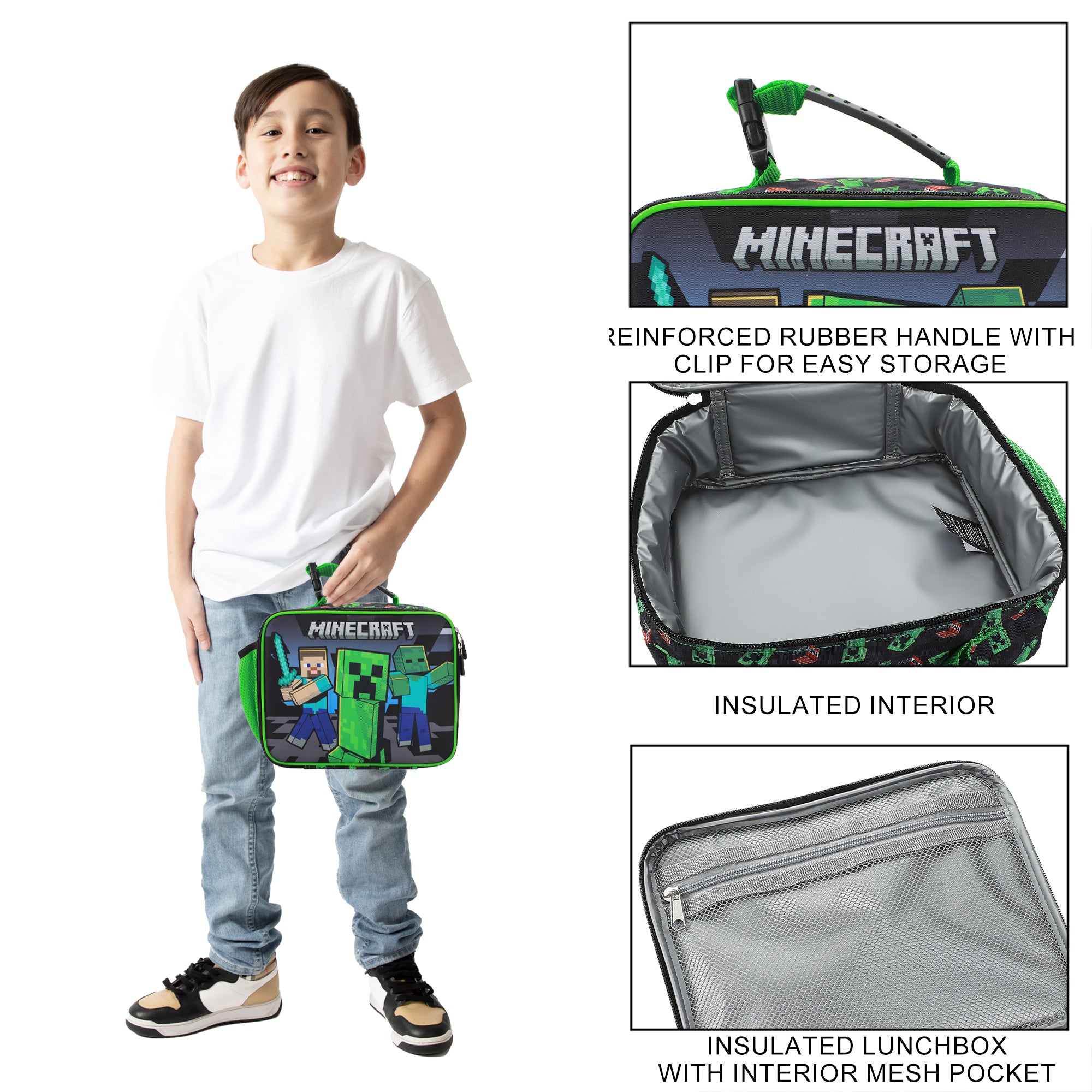 Minecraft Creepers and Block Characters Insulated Lunch Kit
