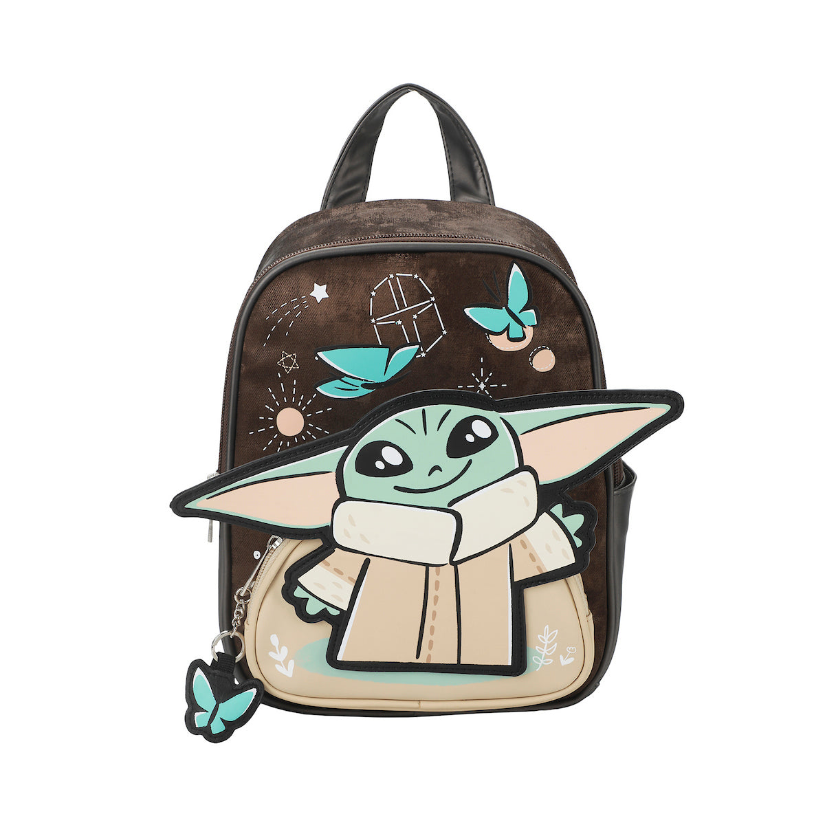 Star Wars: The Mandalorian & Grogu Butterflies & Grogu Brown 11” Mini Backpack