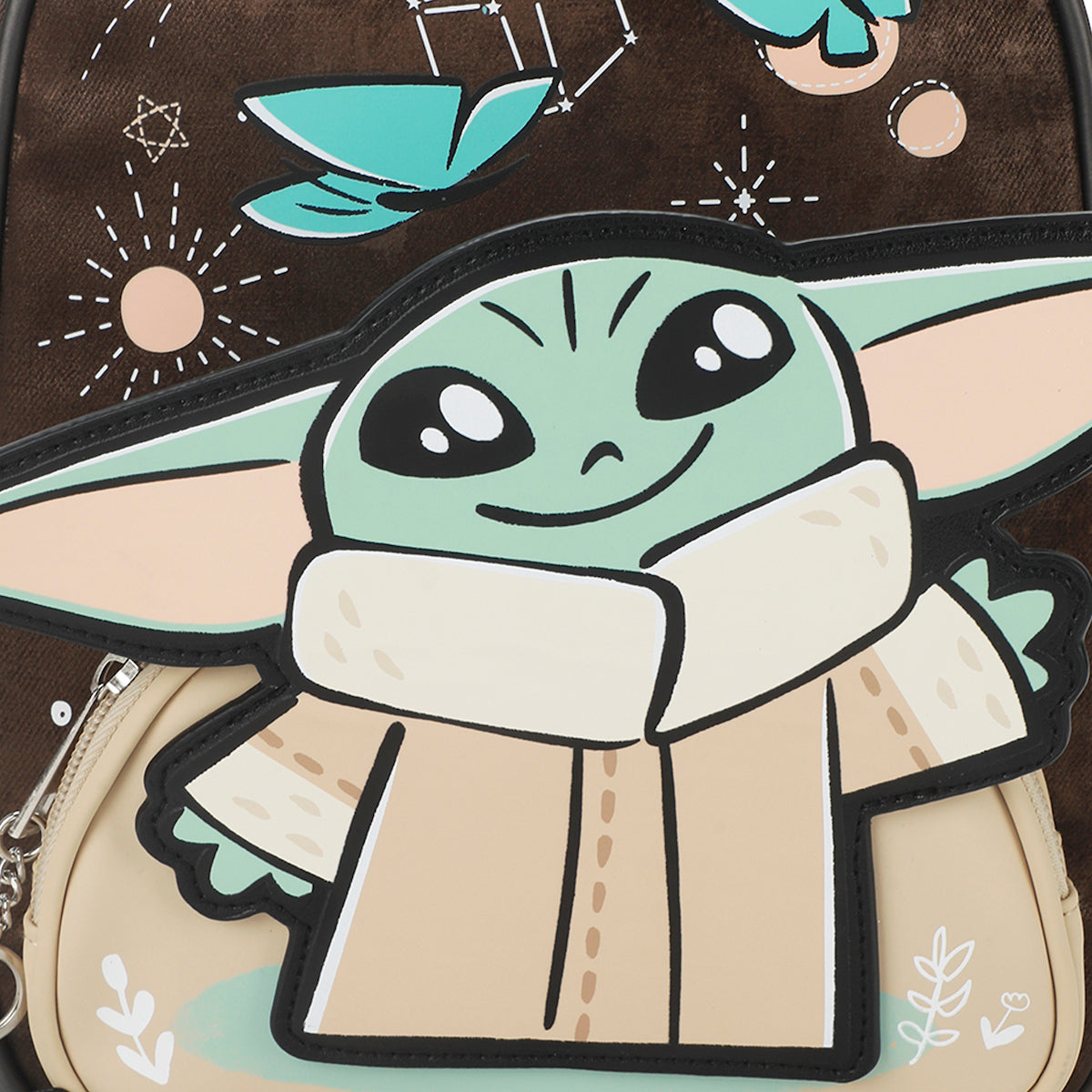 Star Wars: The Mandalorian & Grogu Butterflies & Grogu Brown 11” Mini Backpack