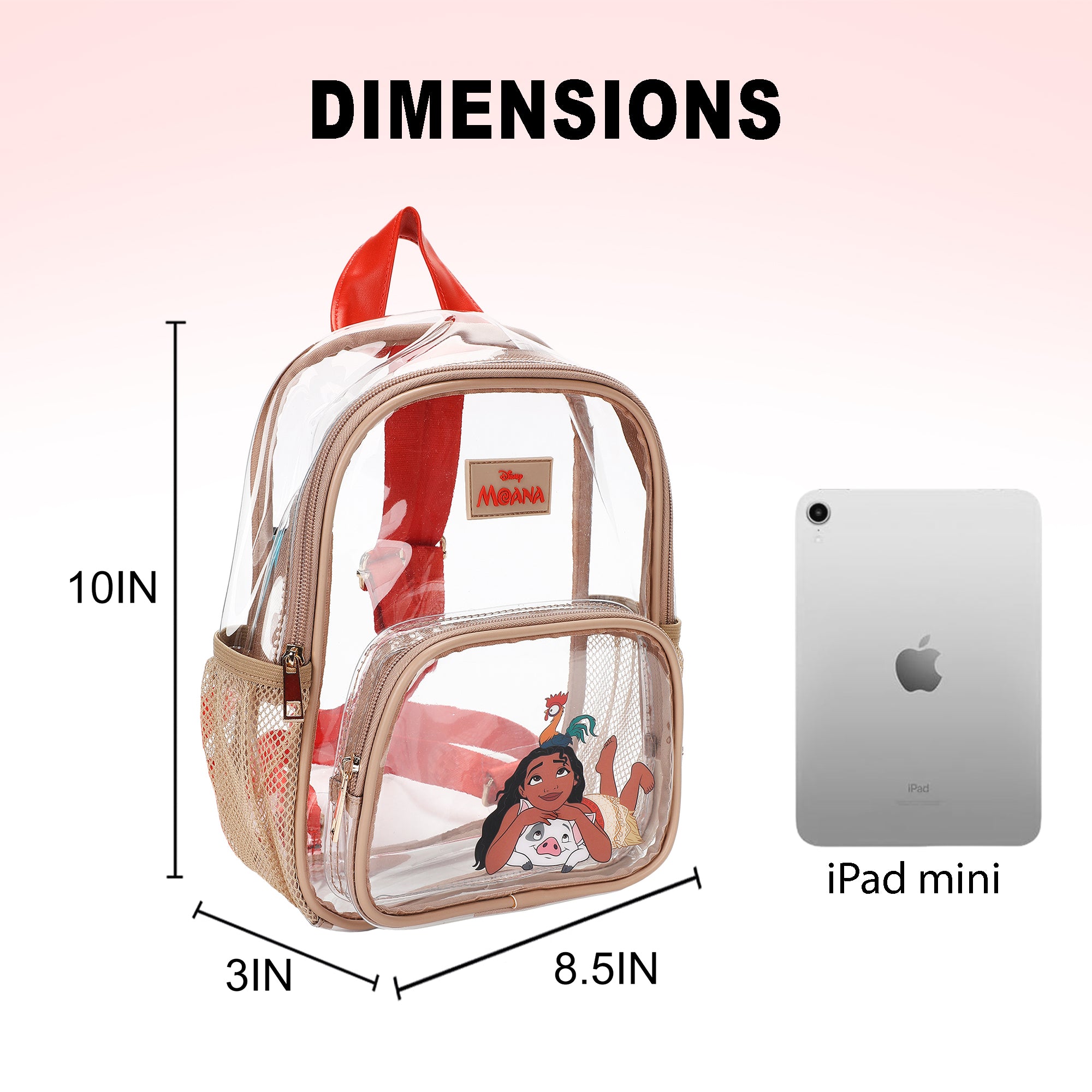 Moana Printed Adult 11" Mini Backpack with Rubber Badge