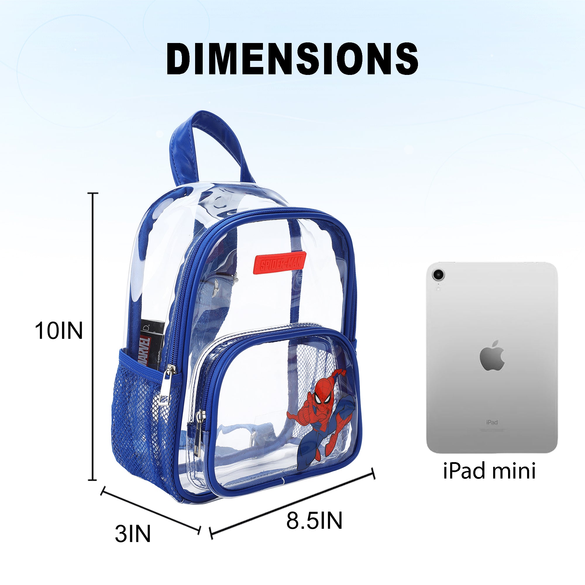 Spider-Man Classic Heroic Pose Clear 10" Adult Mini Backpack