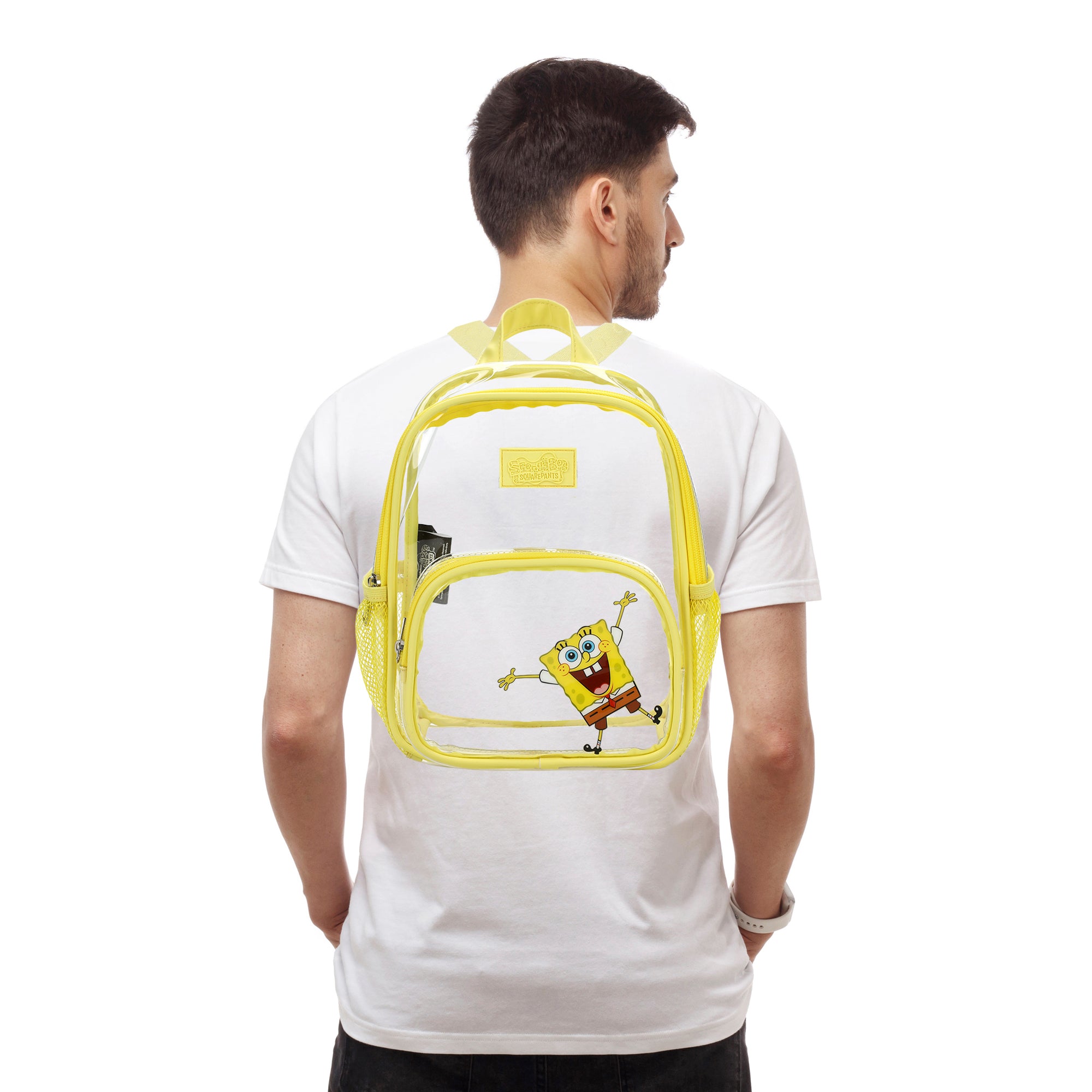 Spongebob Squarepants Open Arms Clear 10" Adult Mini Backpack
