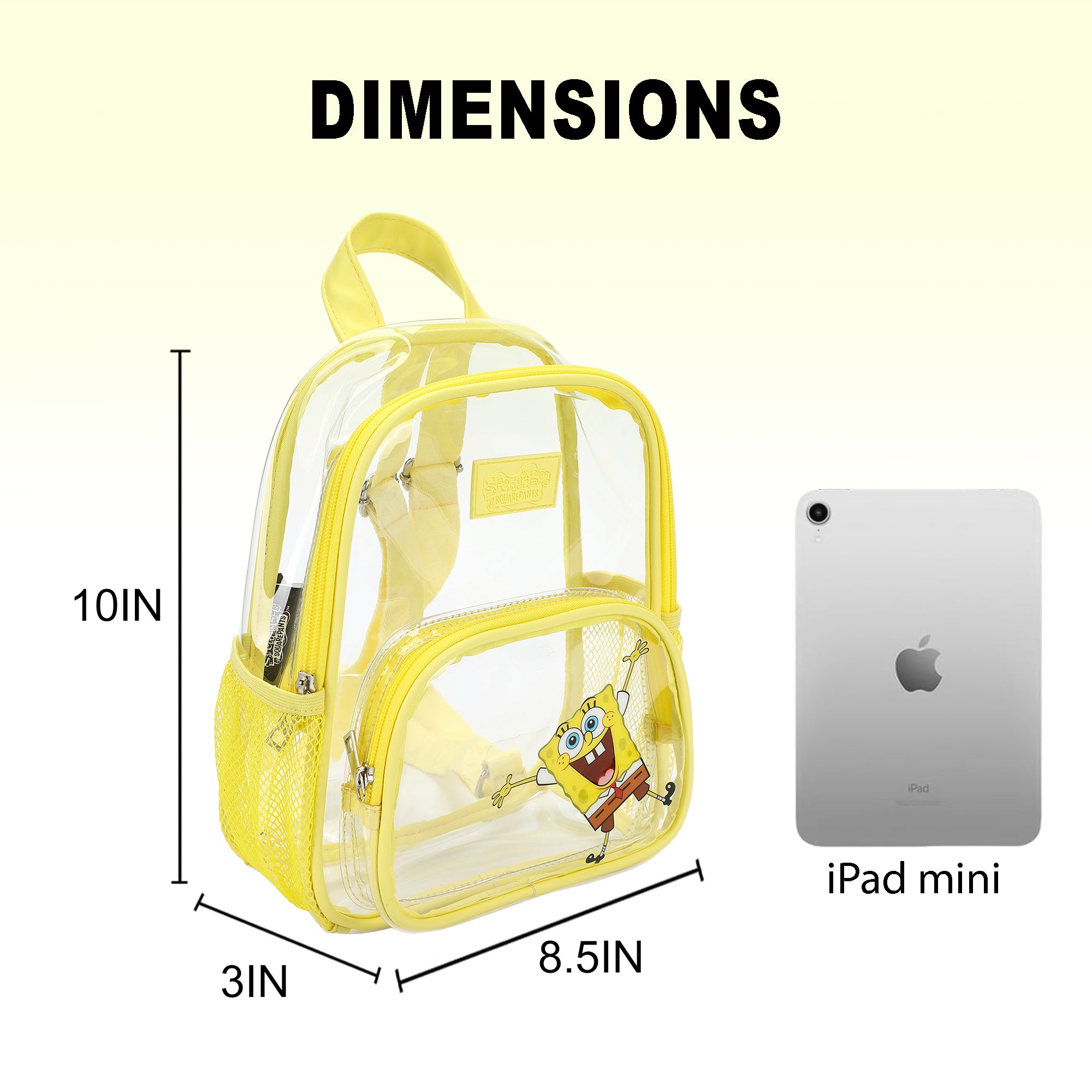 Spongebob Squarepants Open Arms Clear 10" Adult Mini Backpack