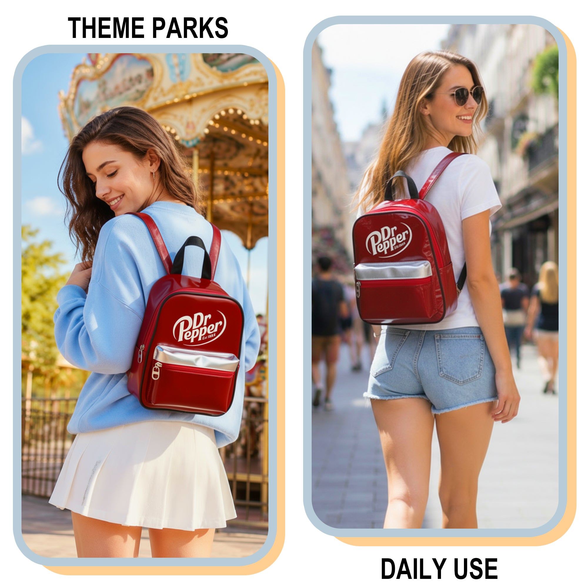 Dr Pepper Logo Adult 11" Mini Backpack for Fans and Daily Carry