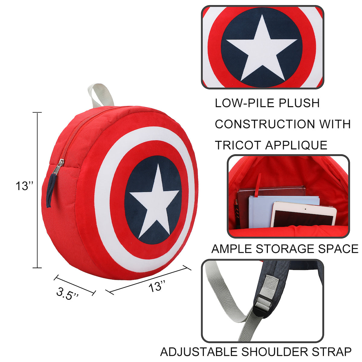 Marvel Captain America Shield 11.5" Mini Backpack