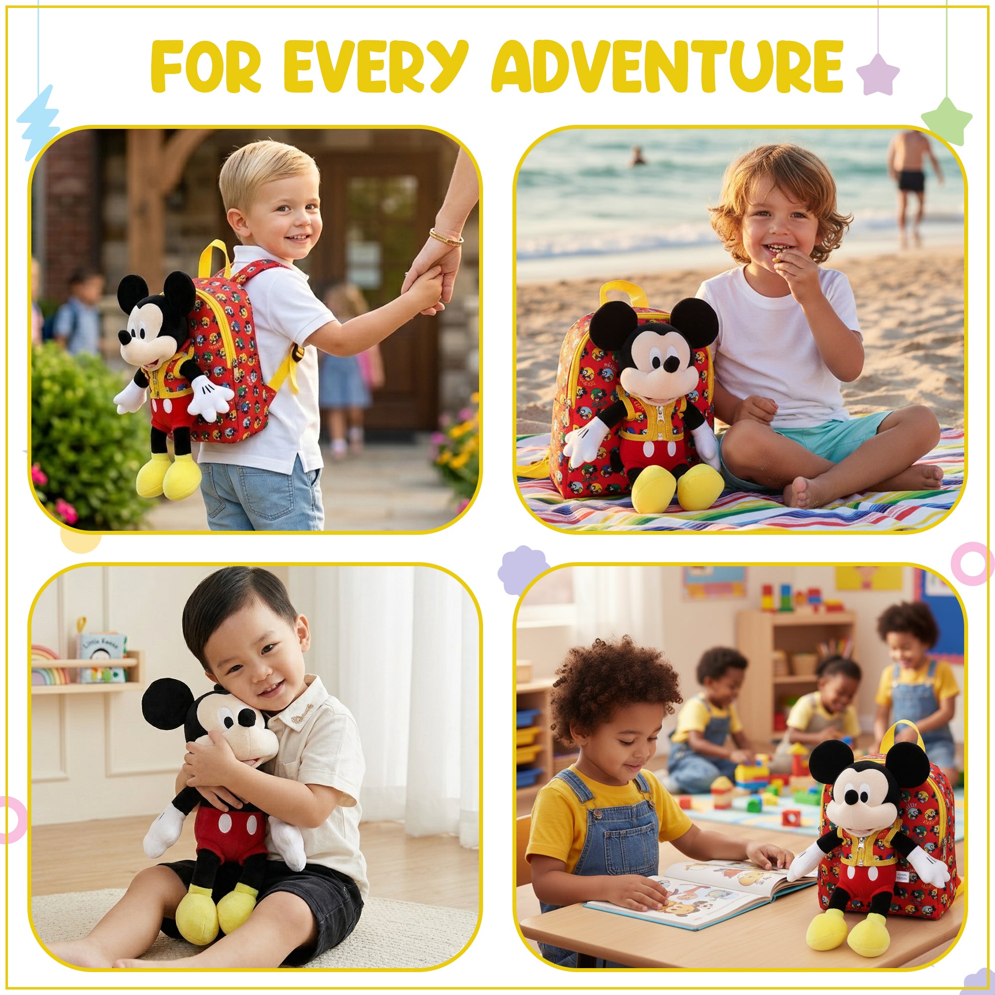 Disney Mickey Mouse Preschool Plush Mickey & 10" Backpack