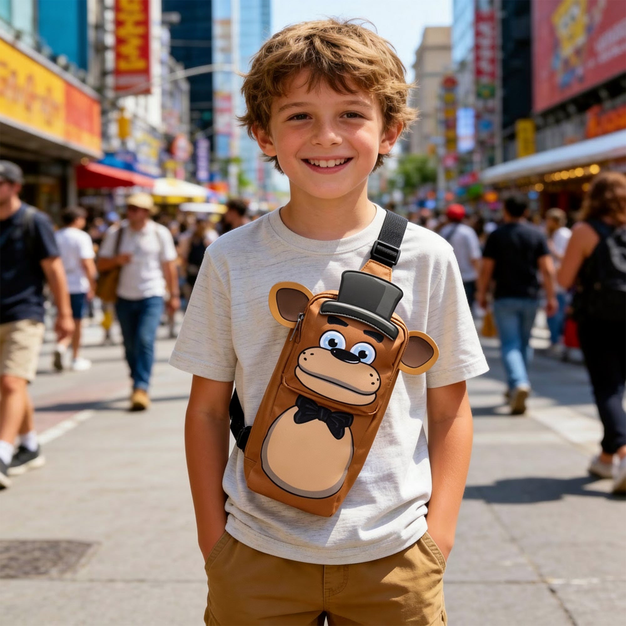 Five Nights at Freddy's Freddy Fazbear Crossbody Sling Bag With Adjustable Strap