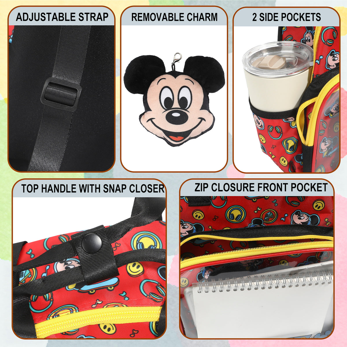 Mickey Mouse Classic Mini 11" Backpack for Kids Red/Black