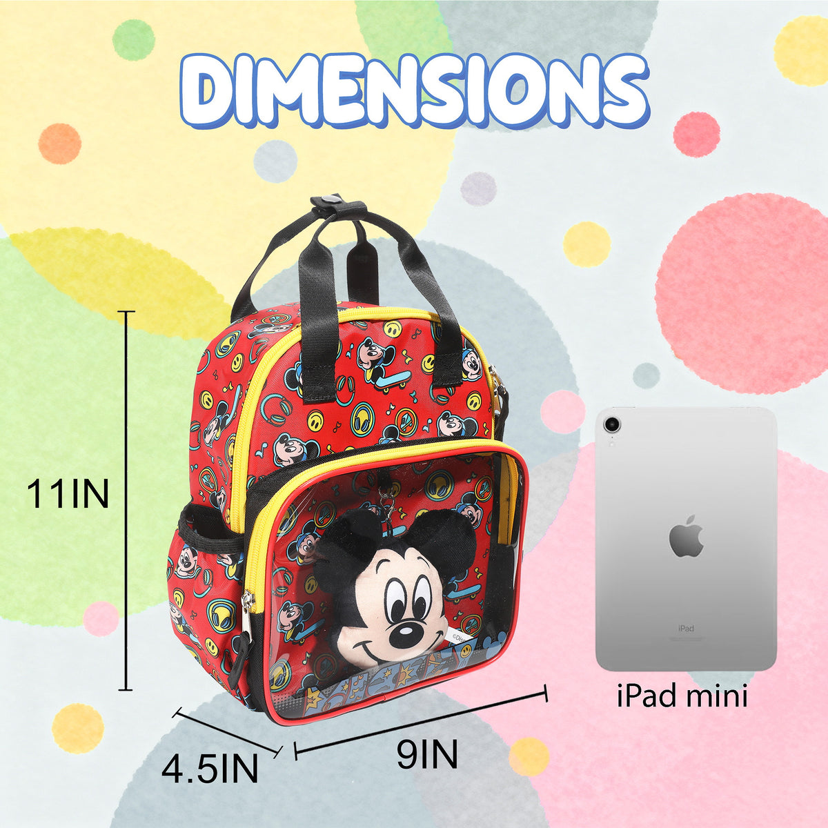 Mickey Mouse Classic Mini 11" Backpack for Kids Red/Black
