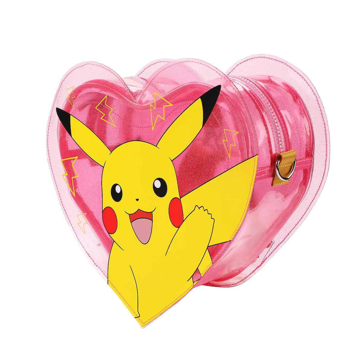 Pokemon Pikachu 10.5 Heart-Shaped Clear Pink Backpack