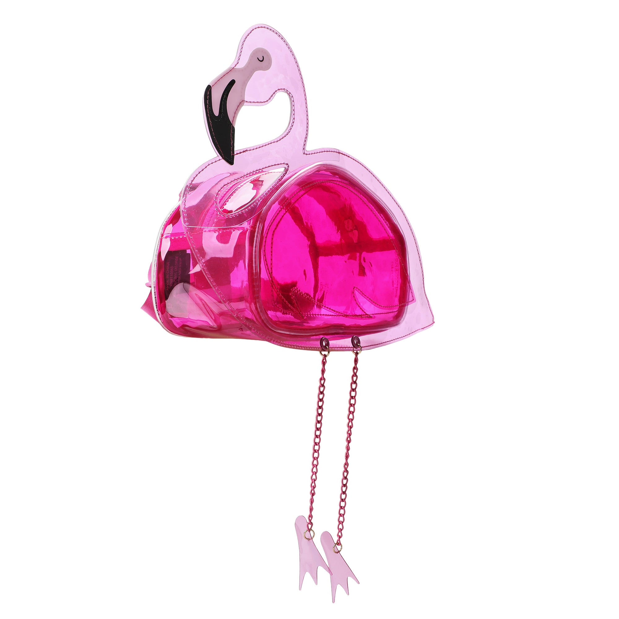 Bioworld Pink Flamingo 13.5-Inch Clear Mini Backpack