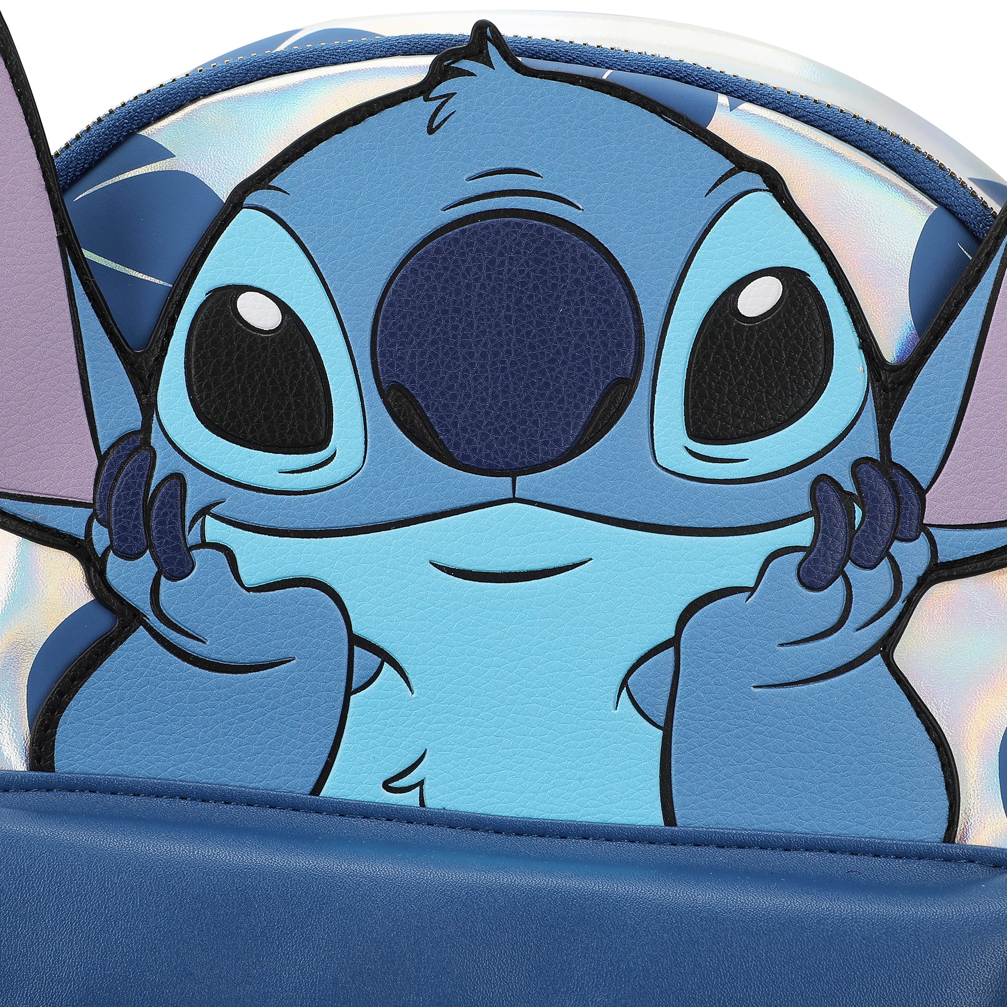 Disney Stitch Blue Leaves 12.6" White Mini Backpack