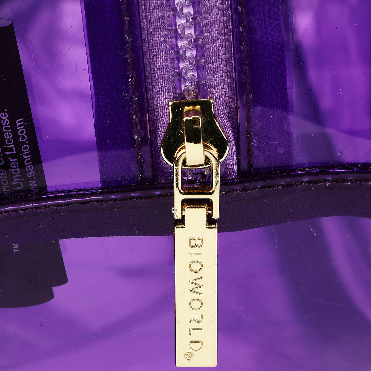 Kuromi Character Head Adult Clear Purple PVC 12" Mini Backpack