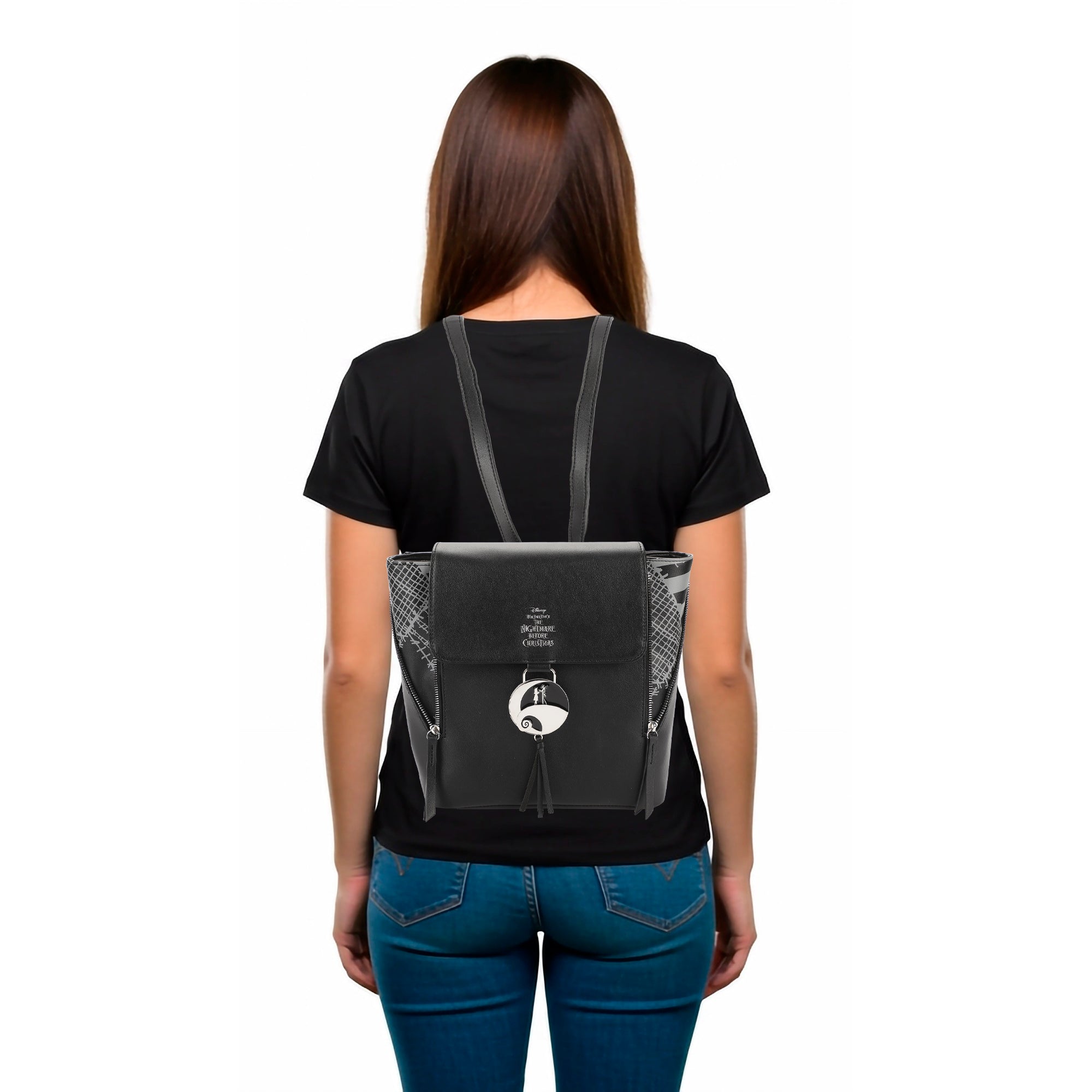 Disney The Nightmare Before Christmas Faux Leather Mini Backpack with Jack Skellington Design