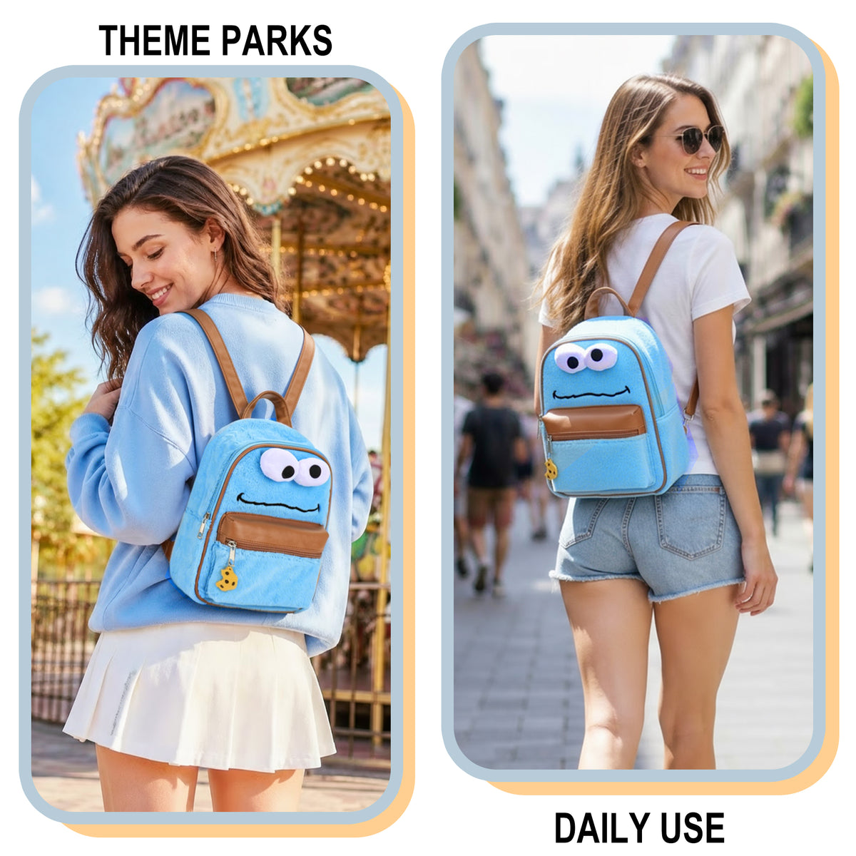 Sesame Street Cookie Monster 11" Women's Mini Backpack
