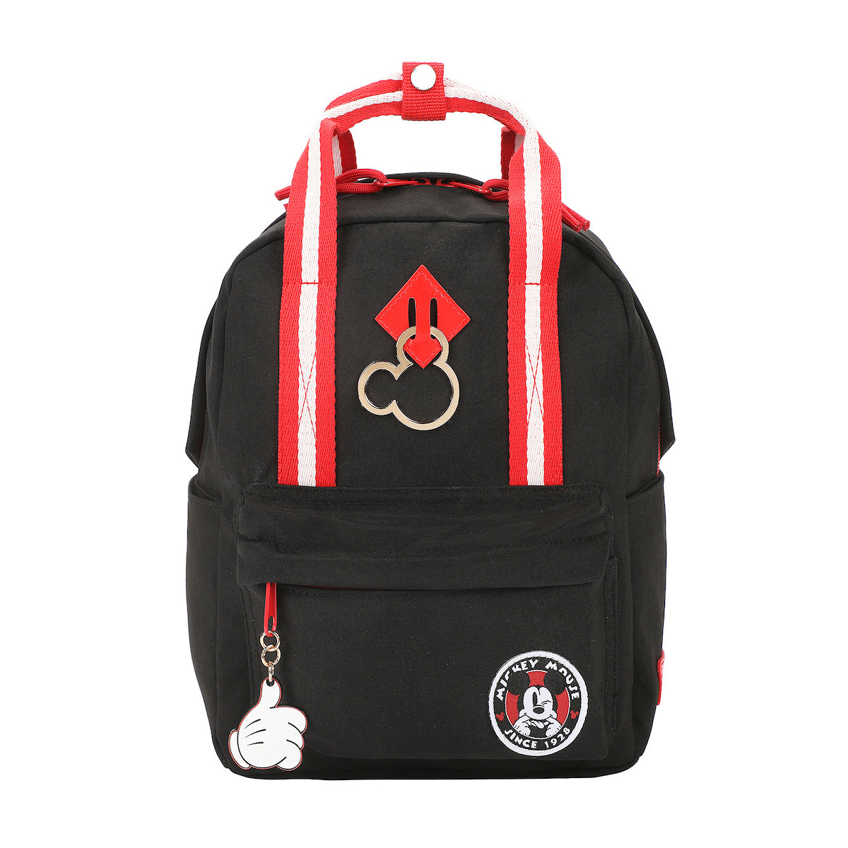 Disney Mickey Mouse Logo Cotton Canvas Women's Black Mini Backpack