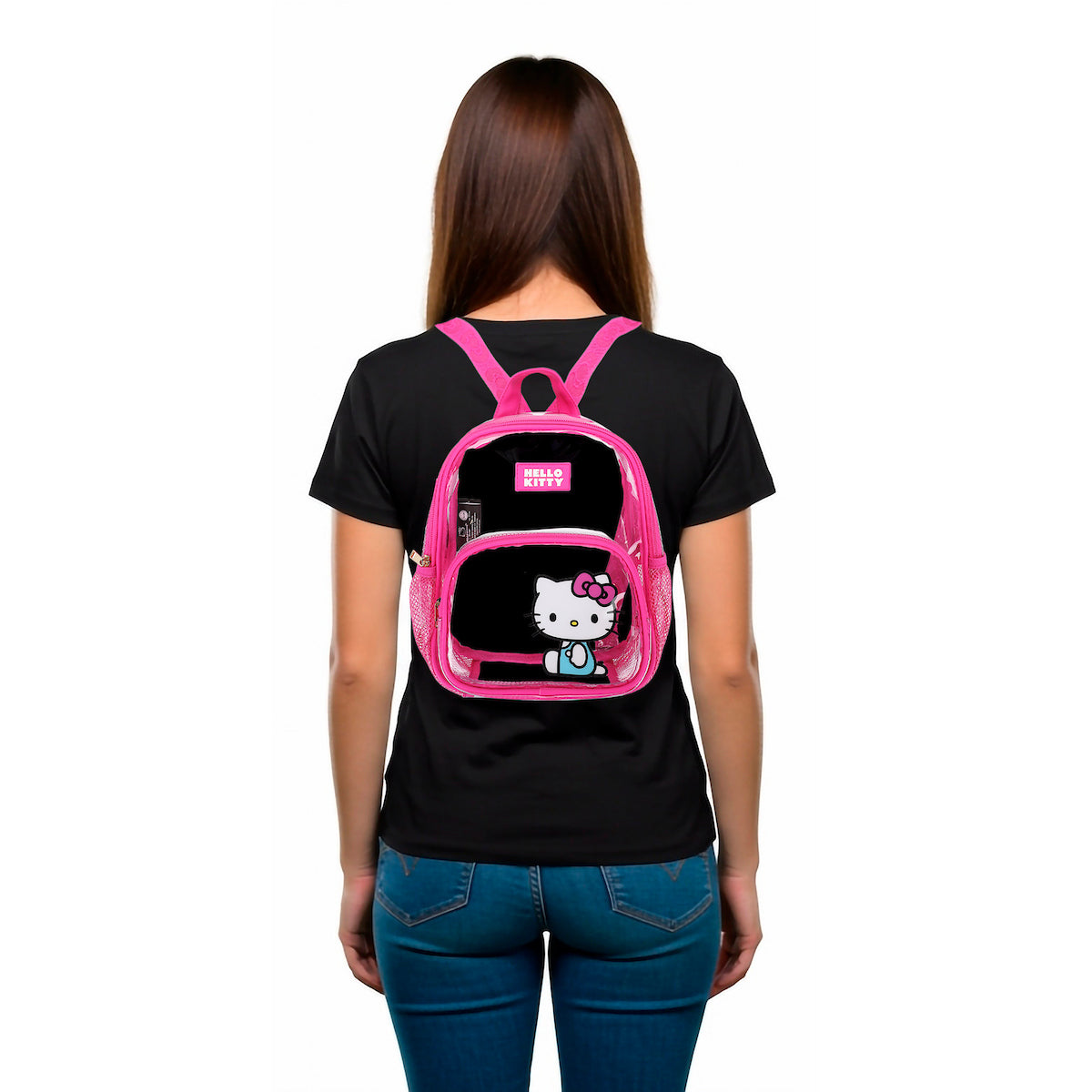 Hello Kitty Sitting Character Adult 11” Clear Mini Backpack