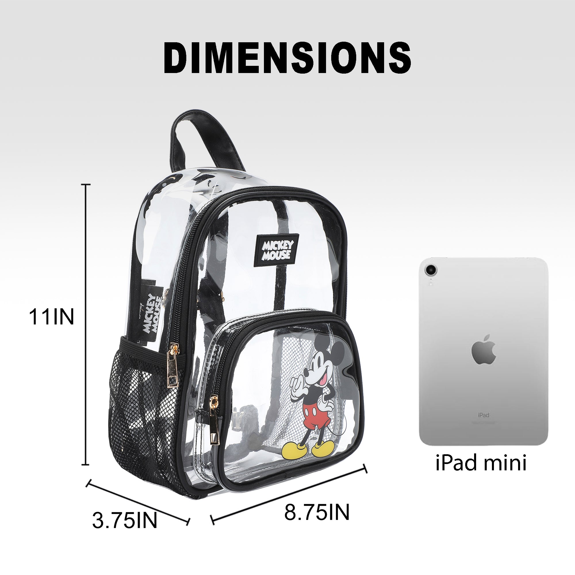 Disney Mickey Mouse Waving Adult 11" Clear Mini Backpack