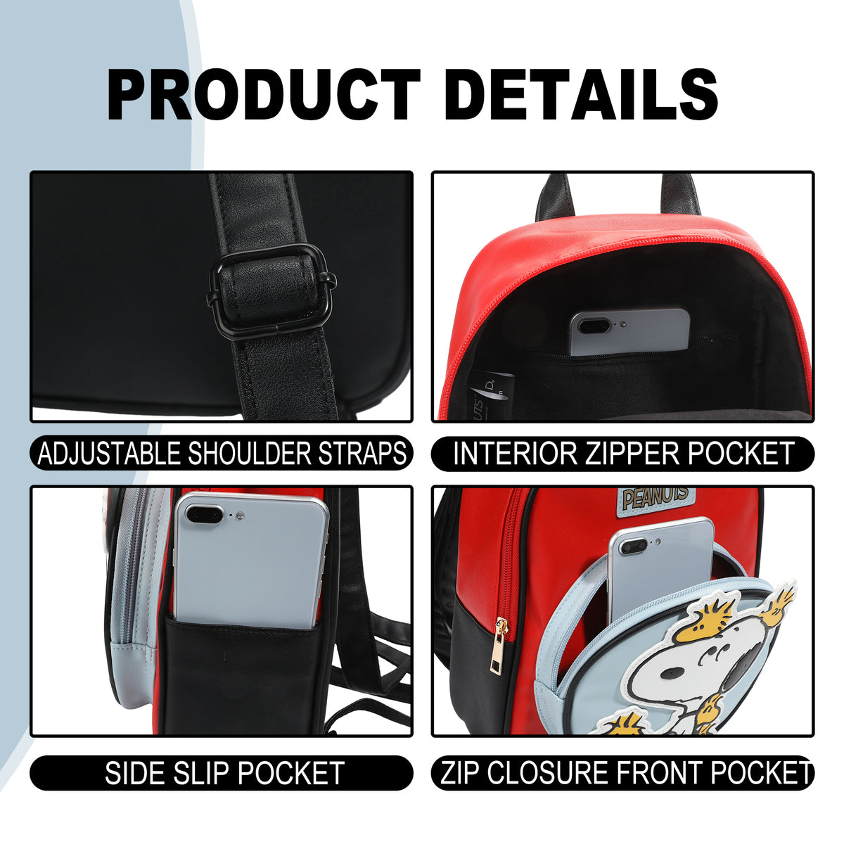 Classic Peanuts Snoopy Mini Backpack, 10.04-Inch for Adults