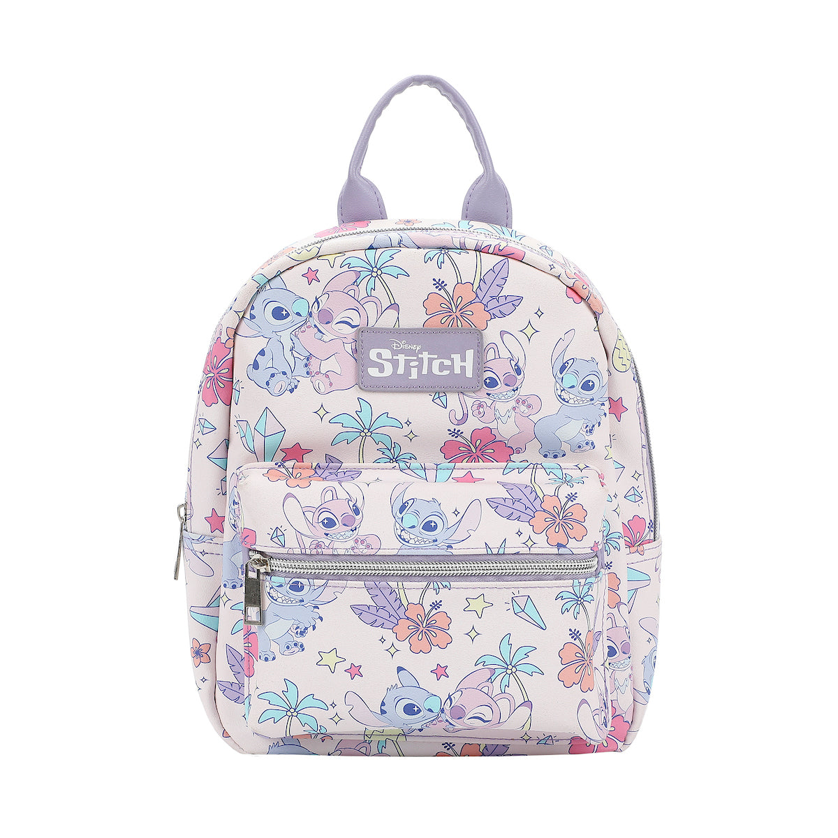 Disney Tropical Stitch And Angel Pink All-Over Print 11.5" Mini Backpack