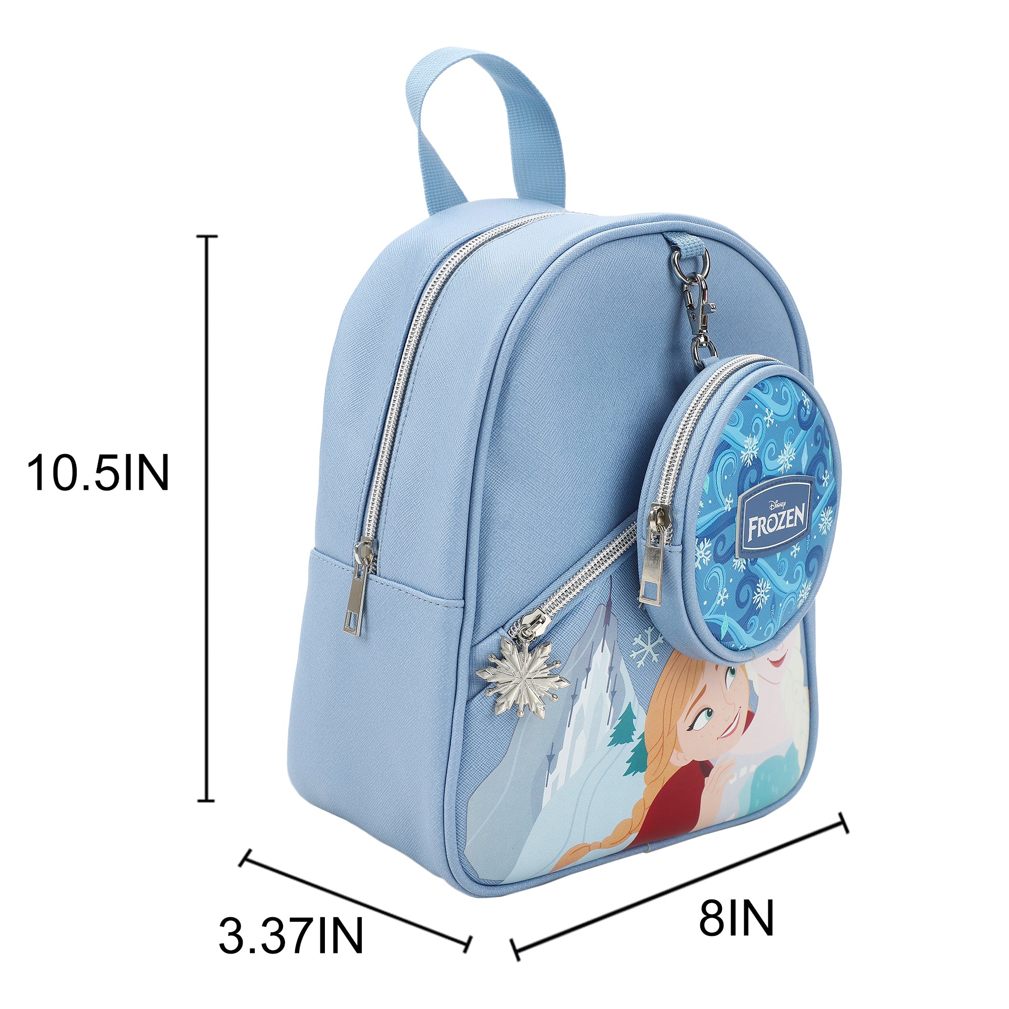 Disney Frozen Elsa & Anna Ice Palace Blue 10.5" Mini PU Backpack for girls