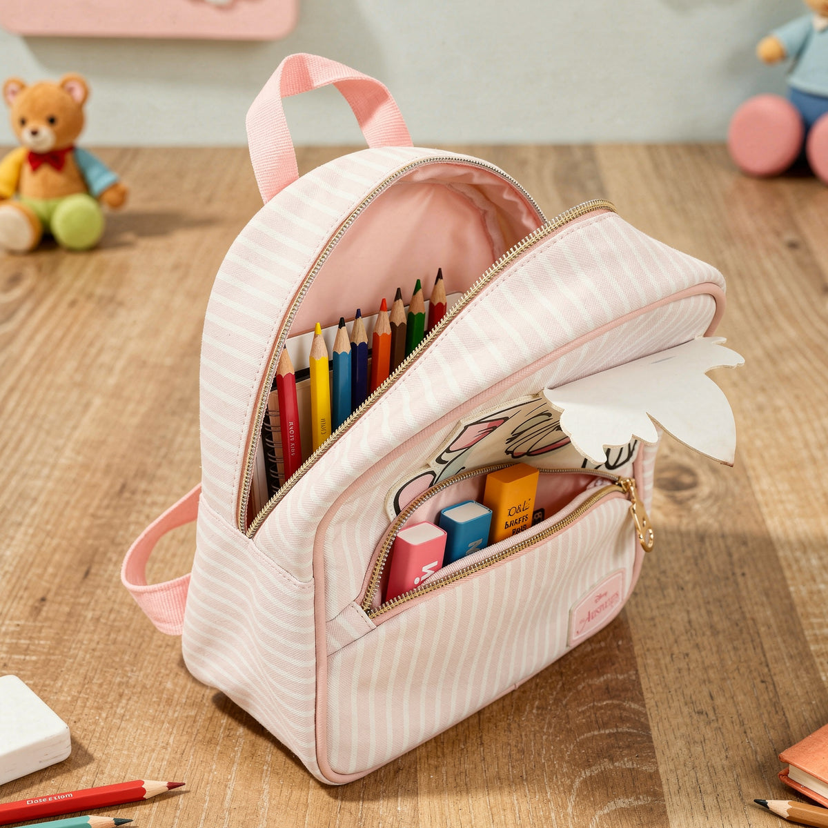 Disney Aristocats Marie Winking Pink & White 10.5" Mini PU Backpack