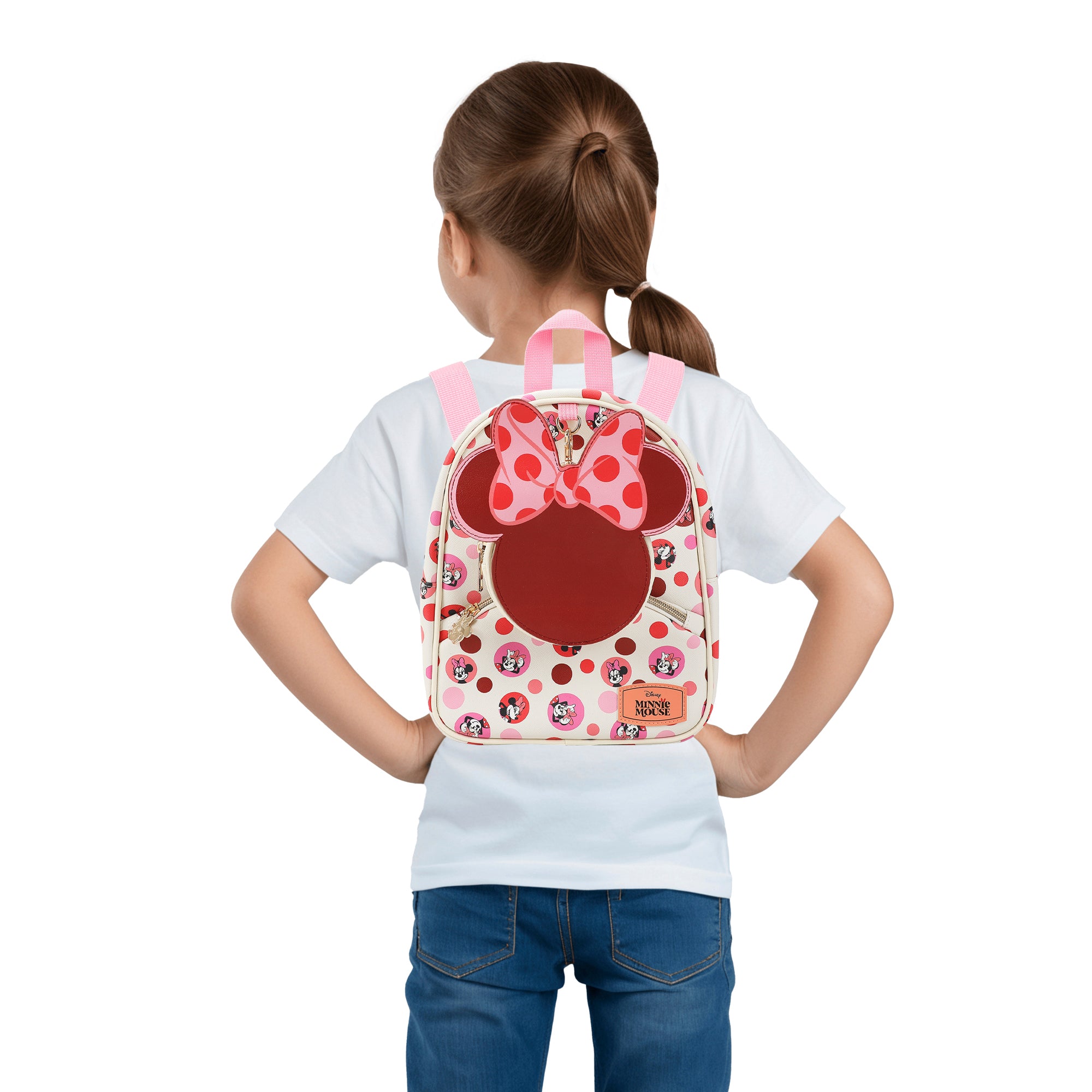 Disney Minnie Mouse Ears & Bow White 10.5" Mini PU Backpack for girls