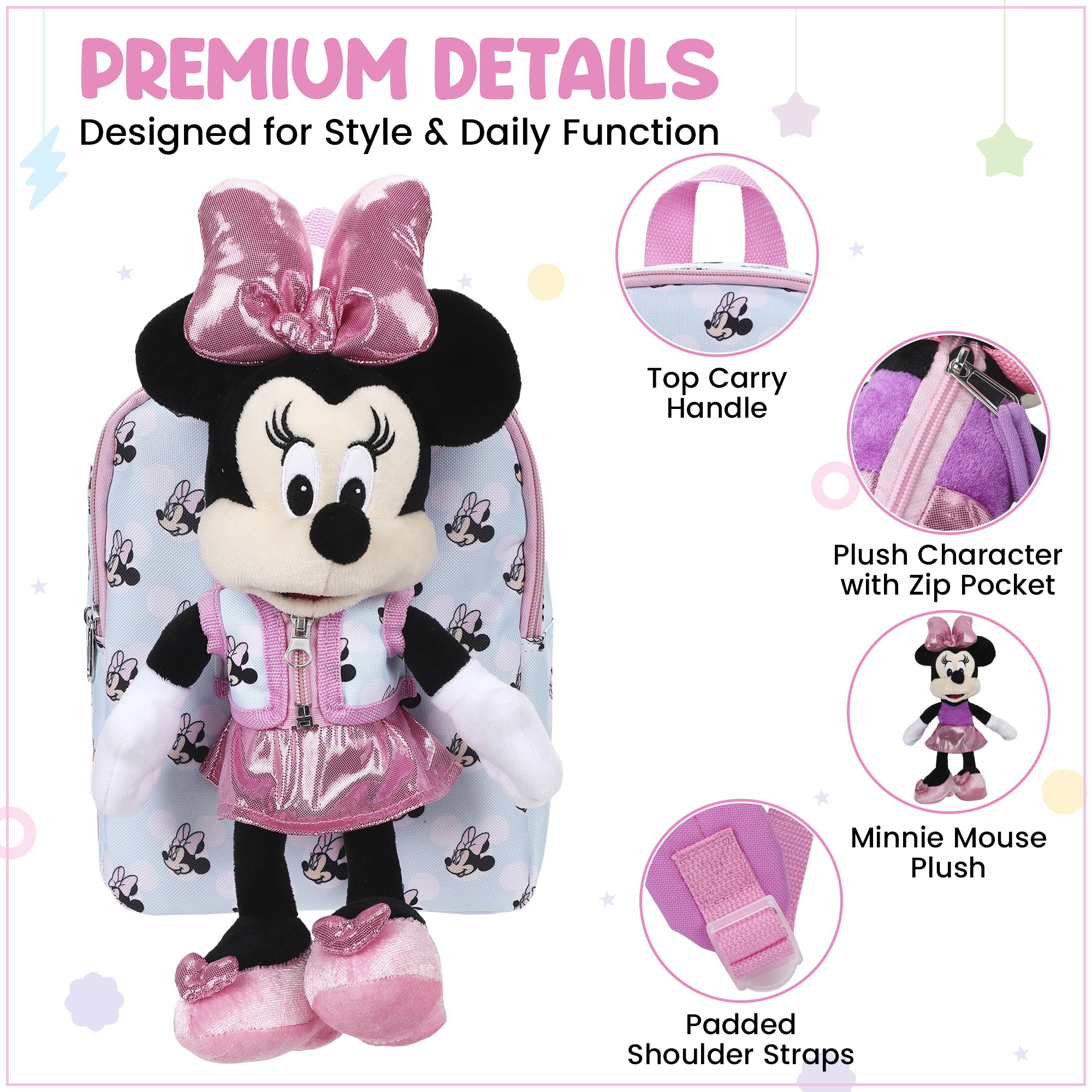 Disney Minnie Mouse Preschool Plush Mickey & 10" Backpack