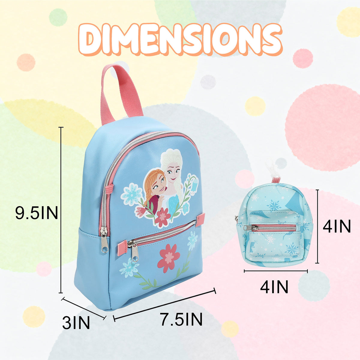 Frozen Light Blue Mini Backpack With AOP Coin Purse For Kids