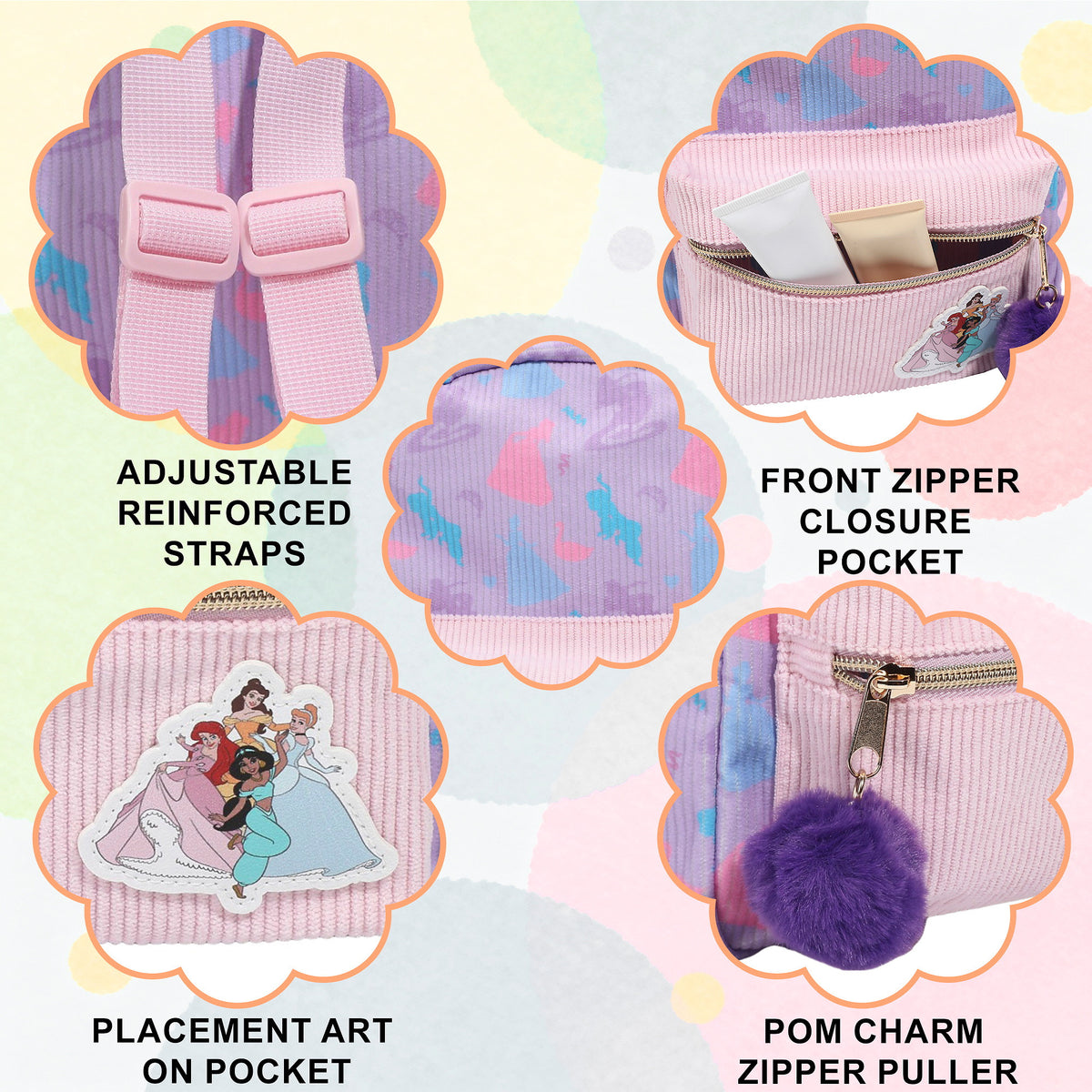 Disney Princess Corduroy Mini Backpack for Kids