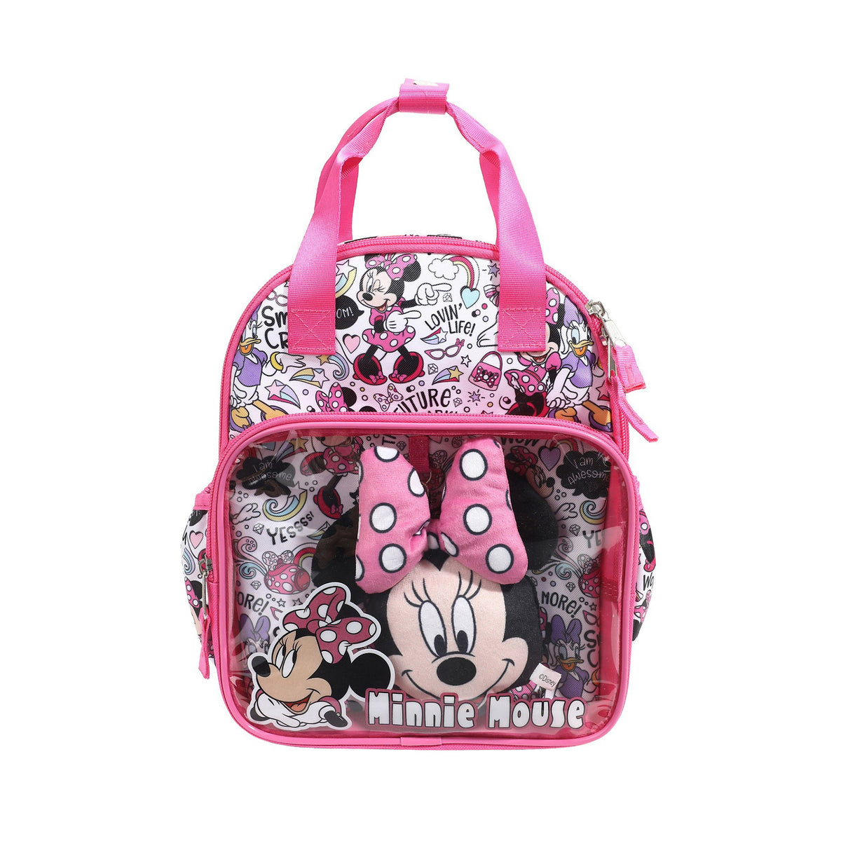 Minnie Mouse Mini 11" Backpack for Kids with Plush Keychain