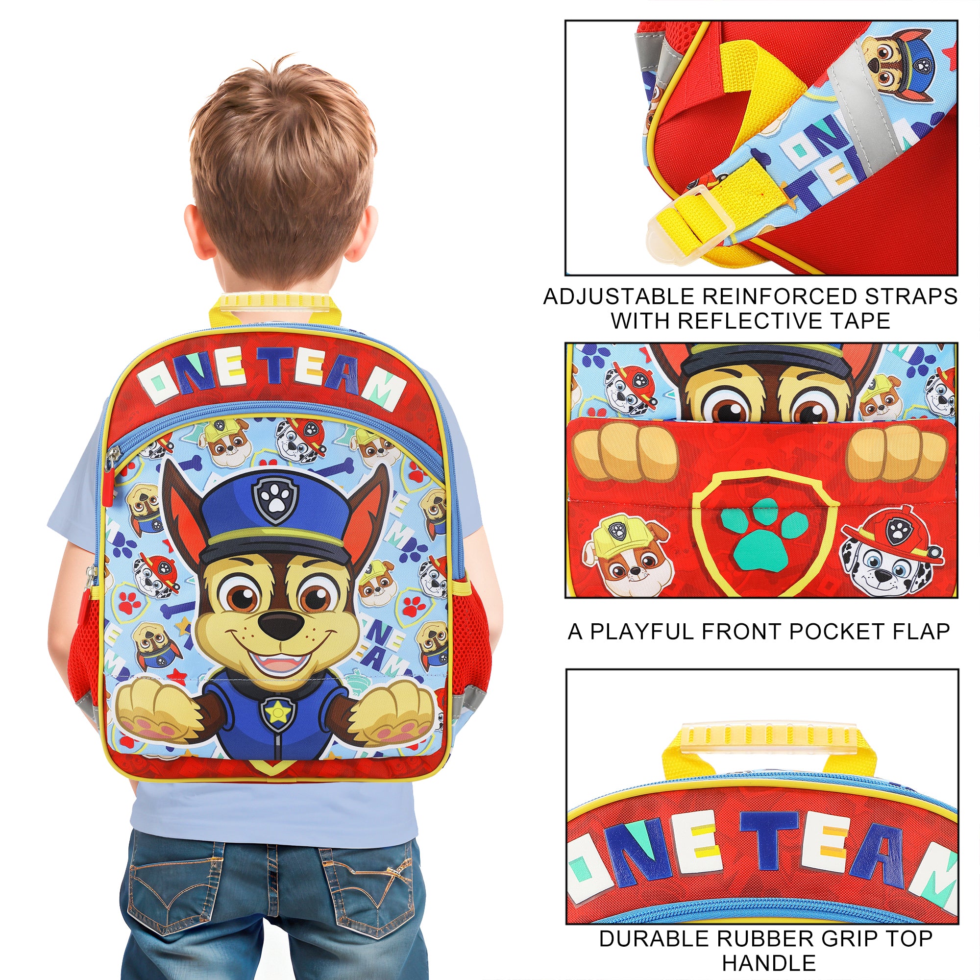 Paw Patrol Chase 16" Toddler Kid's Backpack For School And Travel