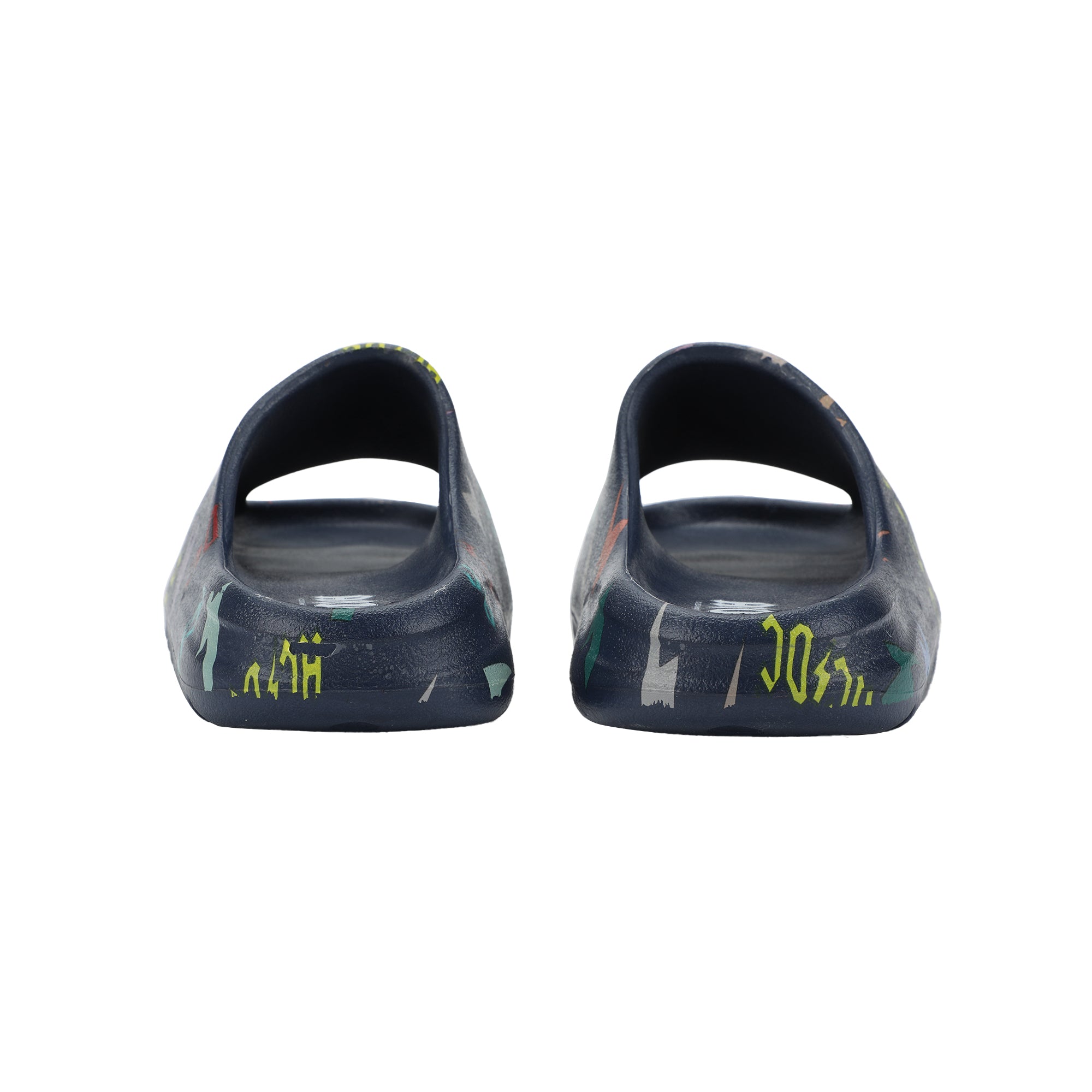 ACDC Rainbow Thunderbolt Logos Men's Blue Slide Sandals