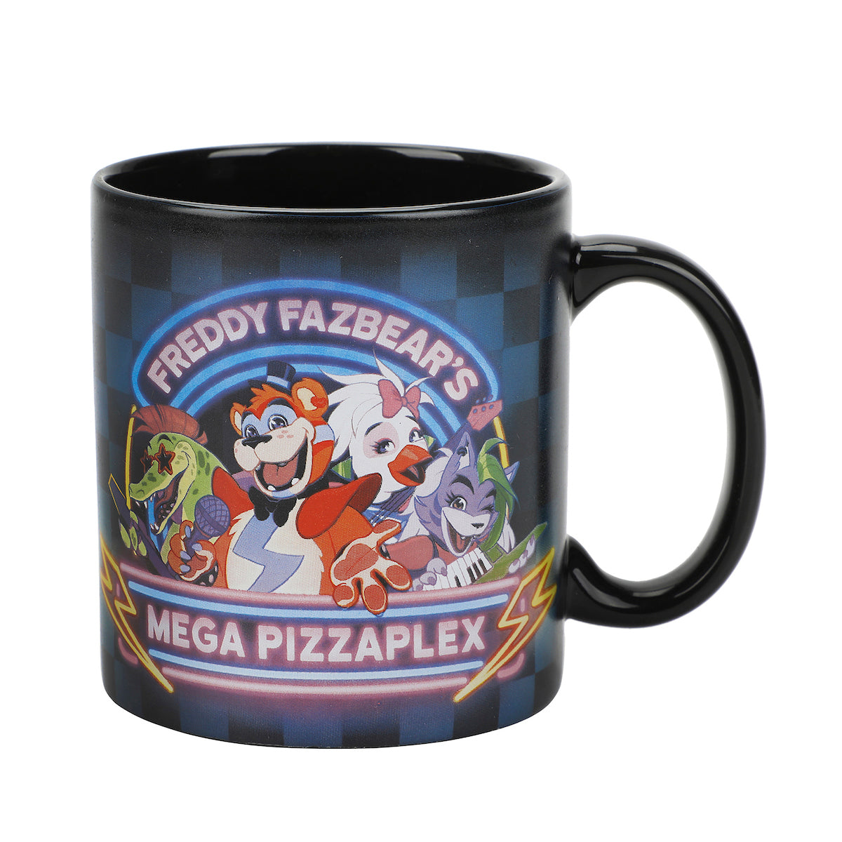 Five Nights At Freddy's Freddy Fazbear's Mega Pizza Plex 16 oz Black Ceramic Mug