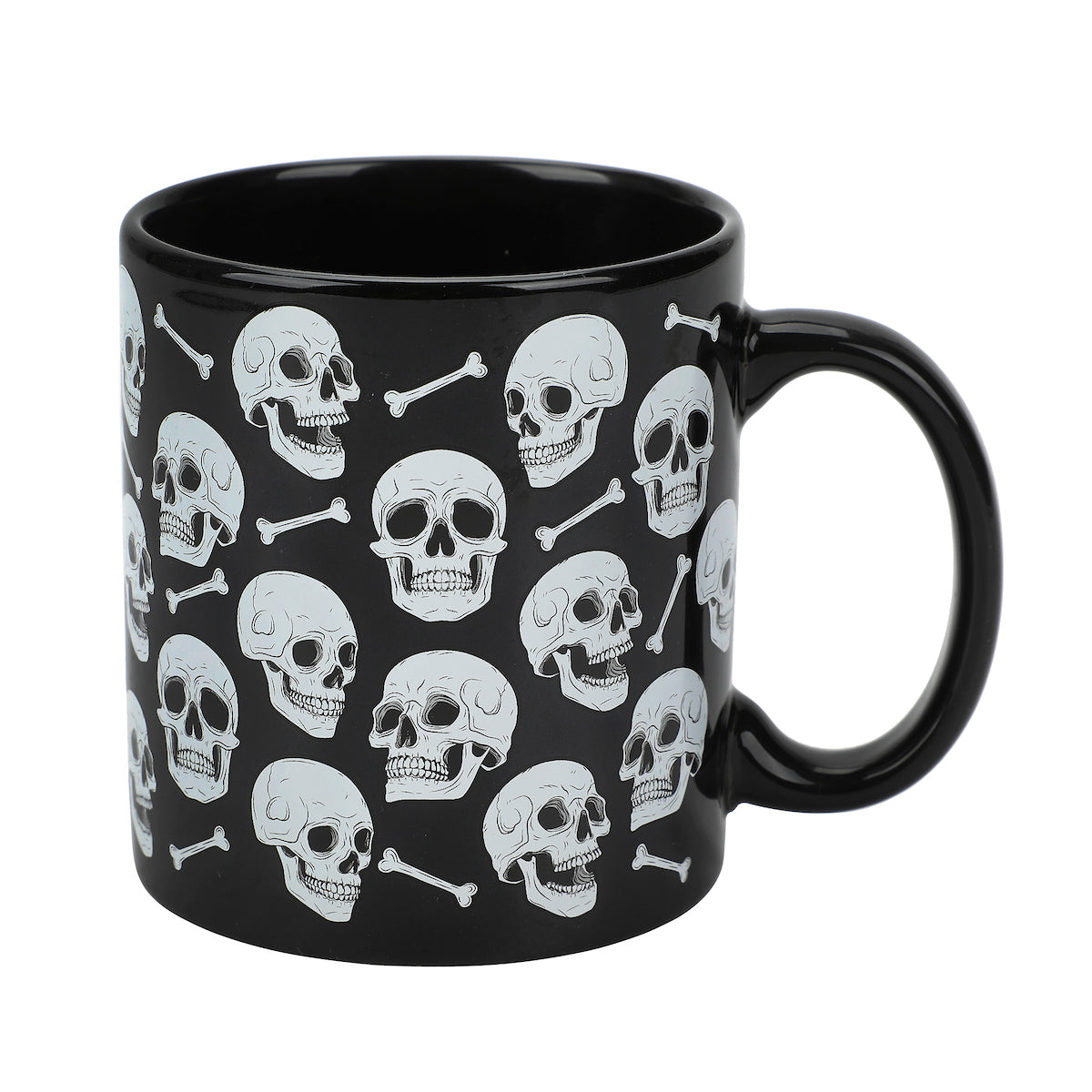Halloween Skulls & Jack-o'-Lantern Faces 2-Pack 16 Oz Ceramic Mugs