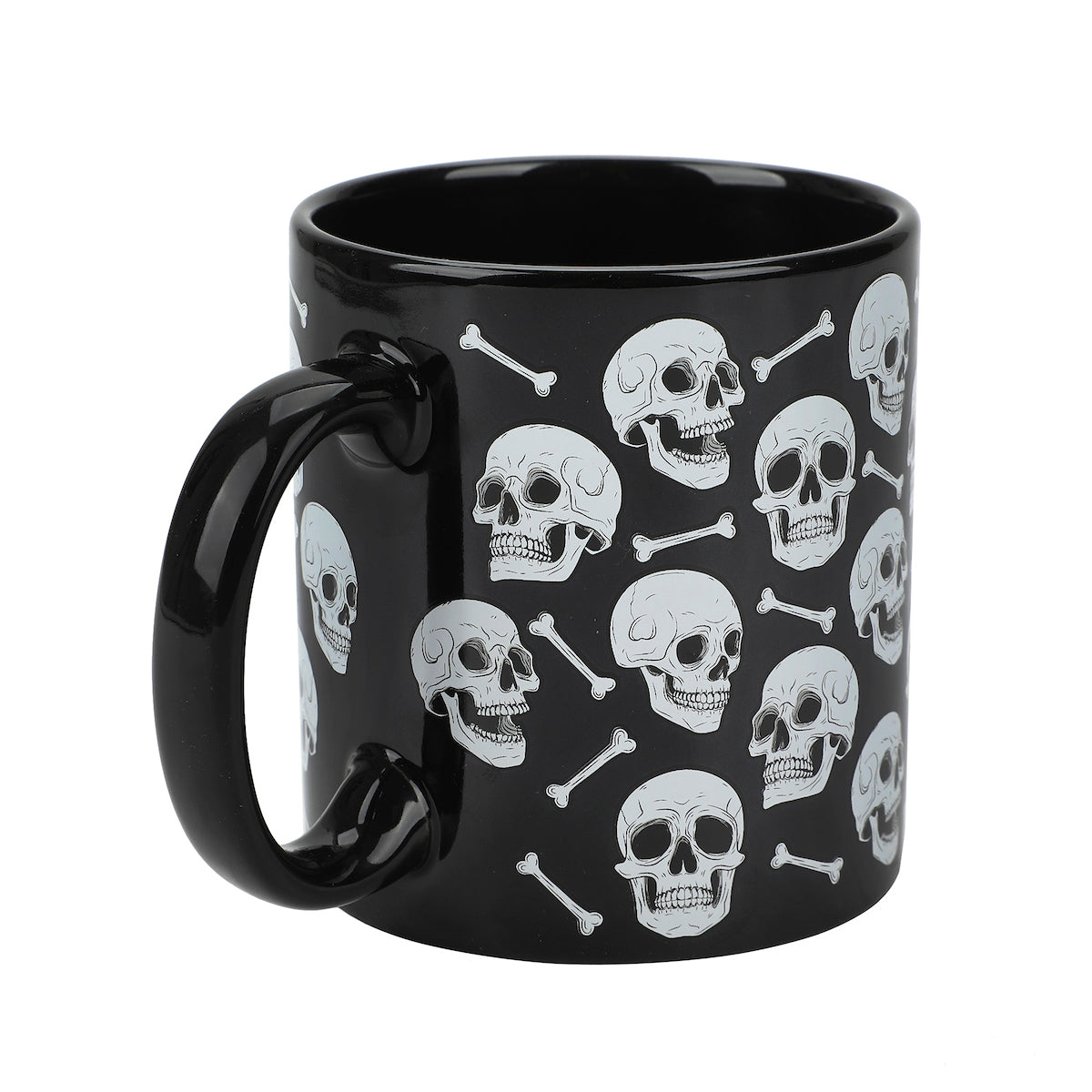 Halloween Skulls & Jack-o'-Lantern Faces 2-Pack 16 Oz Ceramic Mugs