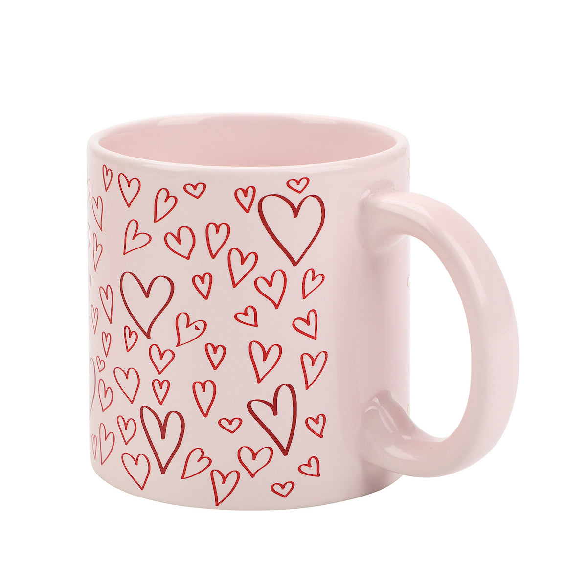 Hearts Pink 16 Oz Ceramic Mug