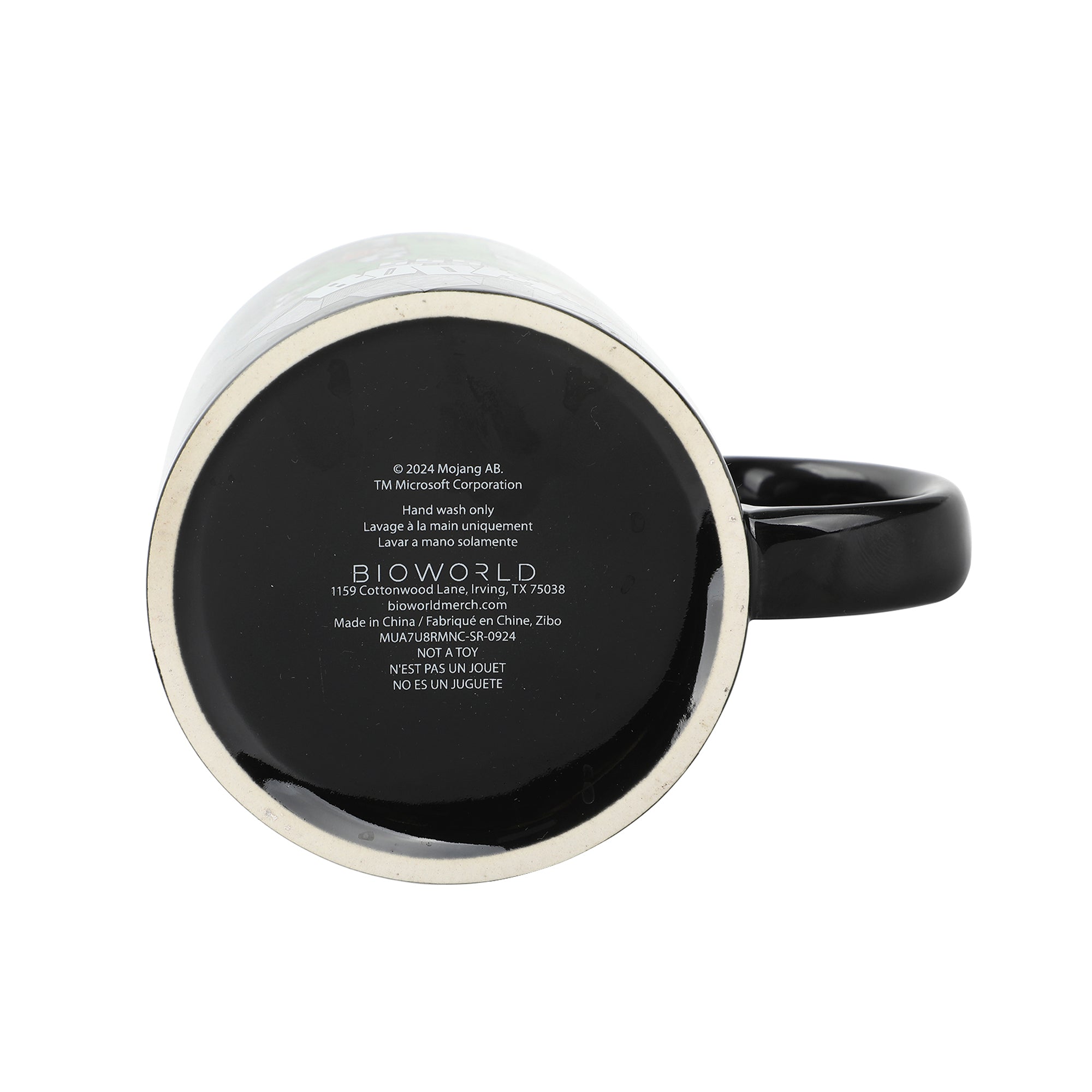 Minecraft Creeper Boom 16 Oz Black Ceramic Mug