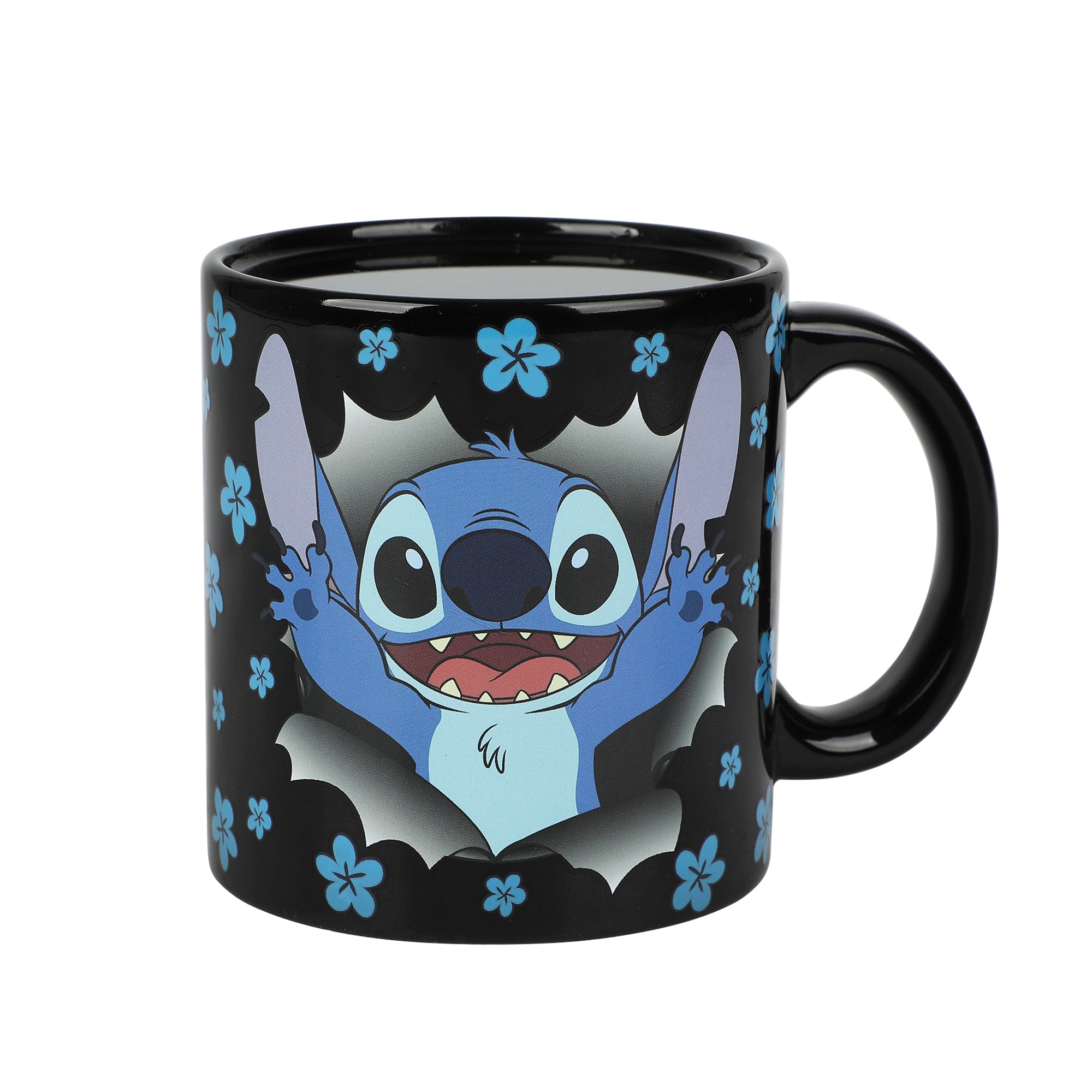 Disney Stitch Breaking Barrier 16 Oz Heat-Reactive Black Ceramic Mug