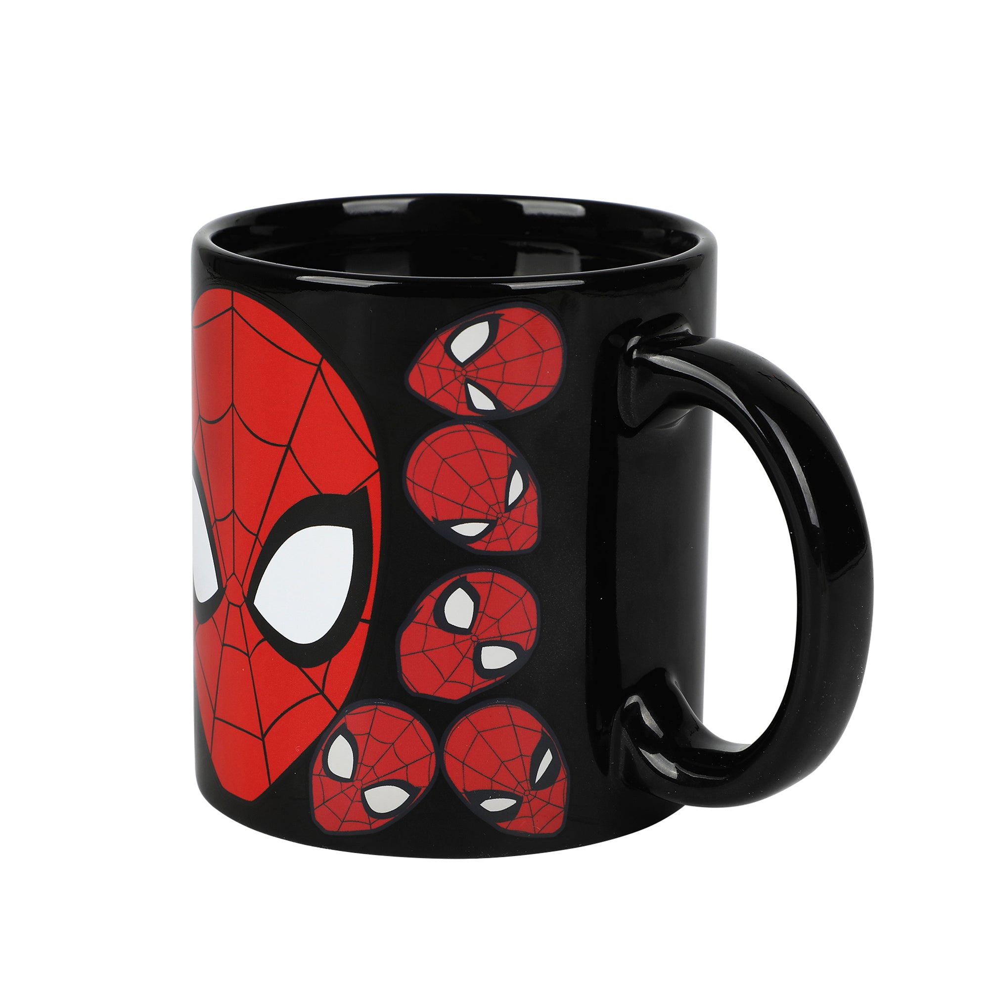 Spider-Man Mask 16 Oz Heat-Reactive Black Ceramic Mug