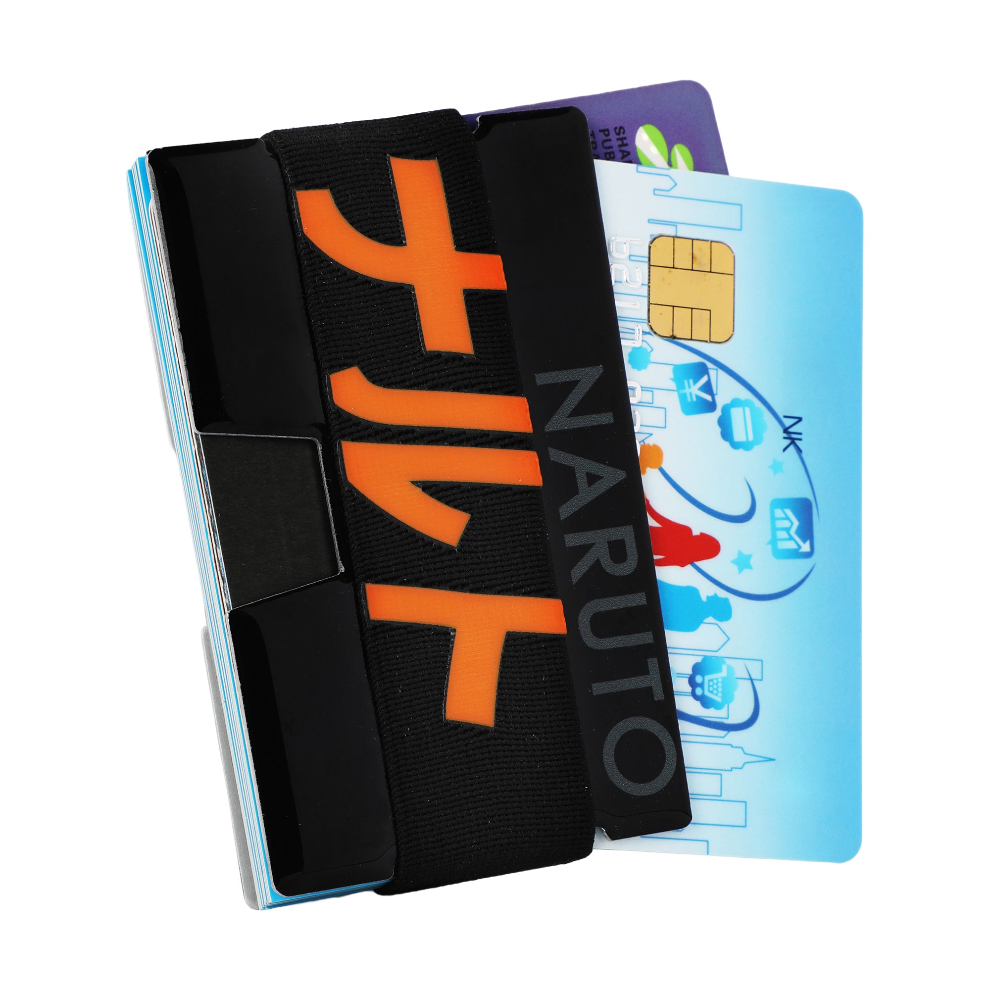 Naruto Kanji Name Black Metal Minimalist Card Holder